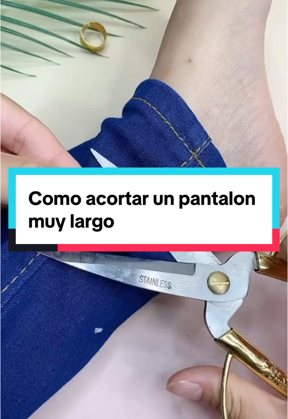 Cómo arreglar un pantalón muy largo #costura #DIY #manualidades