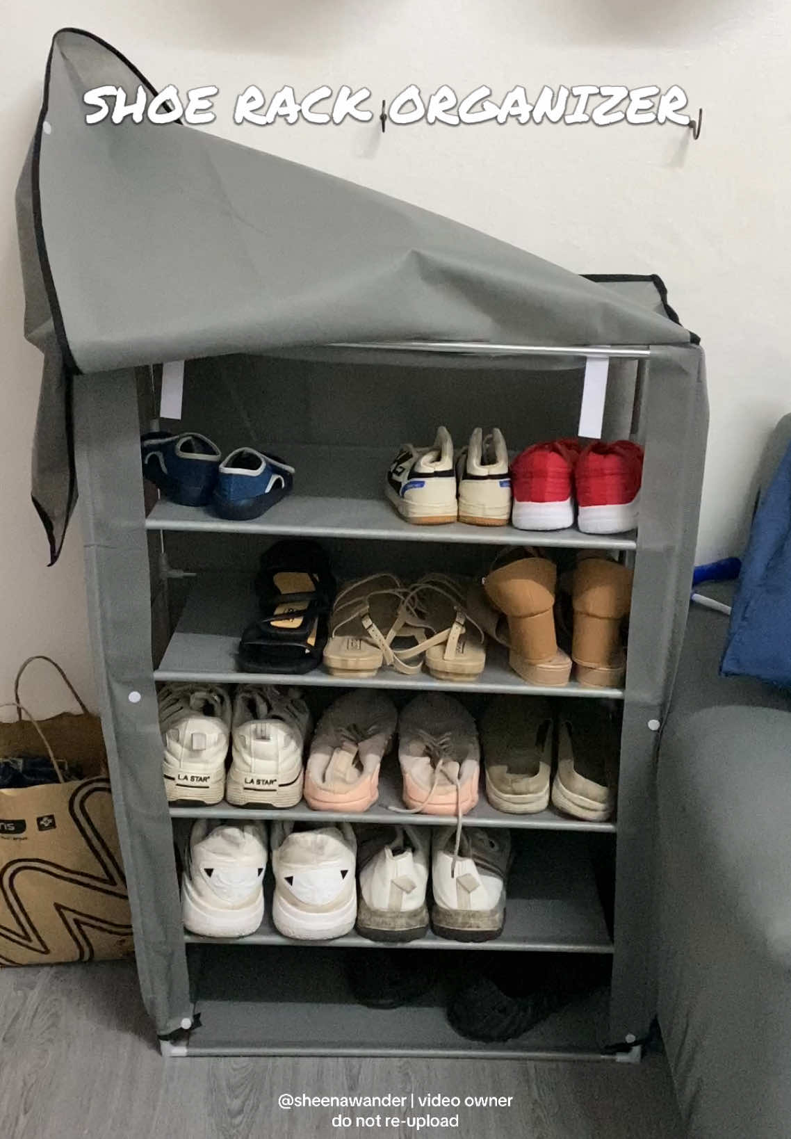 Shoe rack organizer with cover #shoerack #rack #organizer #shoerackorganizer #fyp 