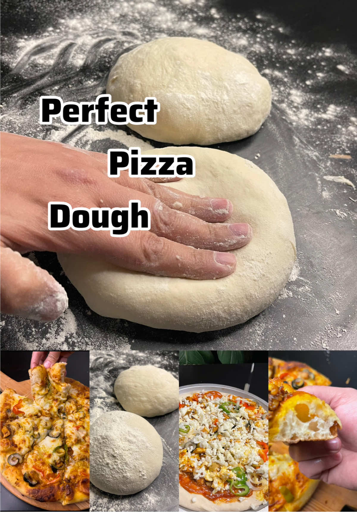 Pizza  Magic pizza dough  Perfect pizza dough  بيتزا المطاعم بالعجينة السحرية  هشة خفيفة طرية  ازاى اعمل بيتزا  طريقة عمل البيتزا  طريقة عجينة البيتزا  العجينة السحرية البيتزا  يتزا الدجاج والمشروم  chicken mushroom pizza best homemade pizza dough  بيتزا المطاعم فى البيت بعجينة وهمية خطيييييرة  بيتزا منتهى الخفة والطراوة بطريقة سهلة جدا مناسبة للمبتدئين بمكونات   موجودة فى كل بيت  Learn how to make the best homemade pizza dough from scratch! This easy recipe will have you baking delicious pizzas in no time. Learn how to make the best homemade pizza dough from scratch in this easy-to-follow recipe. Perfect for pizza night at home!pizza chicken mushroom  you'll fall in love #pizza #dough #اكسبلور #وصفات_سريعة #food #pizzahut #dominos #dominod pizza 1/2  م ك خميرة  1/4م ص سكر  1 1/3كوب ماء دافئ 2 م ص ملح  3 3/4دقيق  1 م ك زيت زيتون  صلصلة البيتزا  2م ك زيت زيتون  1 بصل متوسطة مفروم ناعم  1 فص ثوم مفروم ناعم  4 كوب طماطم قطع بالعصير  1م ك معجون طماطم  1 م ص سكر  1/2م ص ريحان مجفف  1/2 م ص اوريجانو  ملح  فلفل  التغطية // التوبنج 1/2 ملعقة كبيرة خميرة 1/4 ملعقة صغيرة سكر 1/3 1 كوب ماء دافئ 2 ملعقة صغيرة ملح 3/4 3 كوب دقيق 1 ملعقة كبيرة زيت زيتون   لصلصة الطماطم 2 ملعقة كبيرة زيت زيتون 1 بصل متوسط مفروم ناعم 1 فص ثوم مفروم ناعم 4 كوب طماطم قطع بالعصير 1 ملعقة كبيرة معجون طماطم 1 ملعقة صغيرة سكر 1/2 ملعقة صغيرة ريحان جاف 1/2 ملعقة صغيرة أوريجانو جاف ملح وفلفل   للتغطية 1 كوب جبن موتزاريلا مبشور 1 فلفل الوان مقطع شرائح 1/2 بصل متوسط مقطع شرائح 1/4 كوب زيتون أسود  واخضر منزوع البذر مُقطع شرائح 1 صدر دجاج مقطع  مشروم البهارات**** ملح **فلفل اسود**بهارات دجاج**بابريكا مدخنة  الخطوات    - تُذاب الخميرة والسكر في نصف كمية الماء الدافئ، وتترك لمدة عشر دقائق حتى تتفاعل. - يُخلط الملح والدقيق ويوضع في العجان الكهربائي على سرعة متوسطة وتُضاف الخميرة. - يُضاف الزيت إلى الخليط، ثم يضاف الماء المتبقي تدريجياً ويُعجن حتى يصبح العجين كتلة واحدة ملساء ناعمة. - يييُقلب العجين على سطح مرشوش بقليل من الدقيق ويُعجن باليد حتى يصبح عجين ناعم مطاطي. - يُوضع العجين في وعاء مدهون بقليل من الزيت، يُغطى ويُترك في مكان دافئ لمدة ساعتين أو حتى يتضاعف حجمه. - يُقسم العجين إلى قطعتين متساويتين ويُفرد على سطح أملس مرشوش بقليل من الدقيق على شكل دائرة ليكون قطرها حوالي 30 سنتيمترات. - يوضع قرص البيتزا في صاج مدهون بقليل من الزيت . - يُغطى ويترك لحوالي نصف ساعة حتى يختمر، لحين تحضير باقي الخطوات. - يُسخن الفرن على درجة حرارة 220 درجة.   لصلصة الطماطم - يُسخن الزيت في إناء على نار متوسطة، يُضاف البصل والثوم مع التقليب حتى يلين.  - تُضاف الطماطم وباقي المكونات وتقلَب، تُترك الصلصة حتى الغليان. - تُخفف الحرارة ويُترك الخليط على نار هادئة لمدة 10 – 15 دقيقة حتى تتركز الصلصة. - تُغطى البيتزا بقليل من صلصة الطماطم. - تُرش بنصف مقدار الجبن المبشور. - تُخلط باقي مكونات التغطية وتُوزع فوق الجبن. - يُرش المتبقي من الجبن فوق الخضروات. - تُخبز البيتزا في الفرن لحوالي 10 دقائق أو حتى يسيل الجبن ويحمرّ السطح. #pizza   #dough #بيتزا #عجينة  #cheese  #chickenmushroompizza 