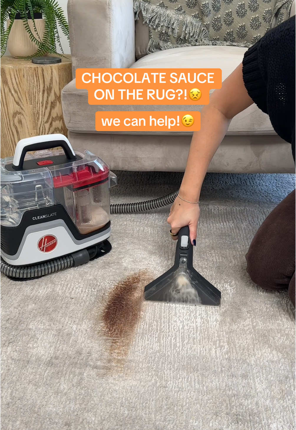 Stressing over stains on your favorite rug? Just head over to Home Depot to get your new Hoover CleanSlate!😉😎 #monday #mondaymotivation #newyearseve #newyears #holiday #CleanTok #cleaningtiktok #clean #cleaninghacks 