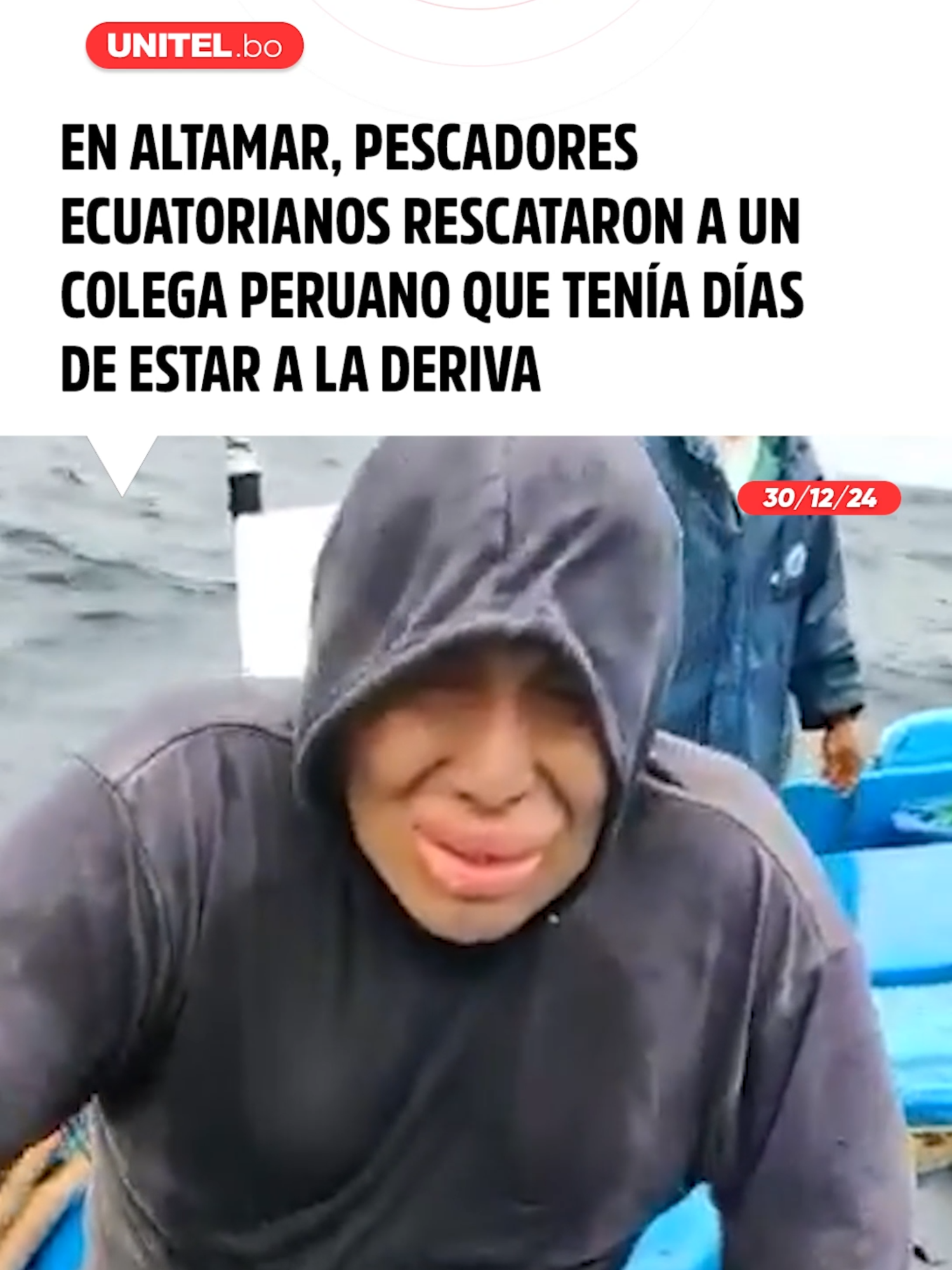 #NoticiasInternacionales En un acto de solidaridad y valentía, pescadores ecuatorianos salvaron la vida de un pescador peruano que llevaba días a la deriva en altamar #Unitel #Mundo #Noticias #Pescadores #Solidaridad #VideoViral #Virales