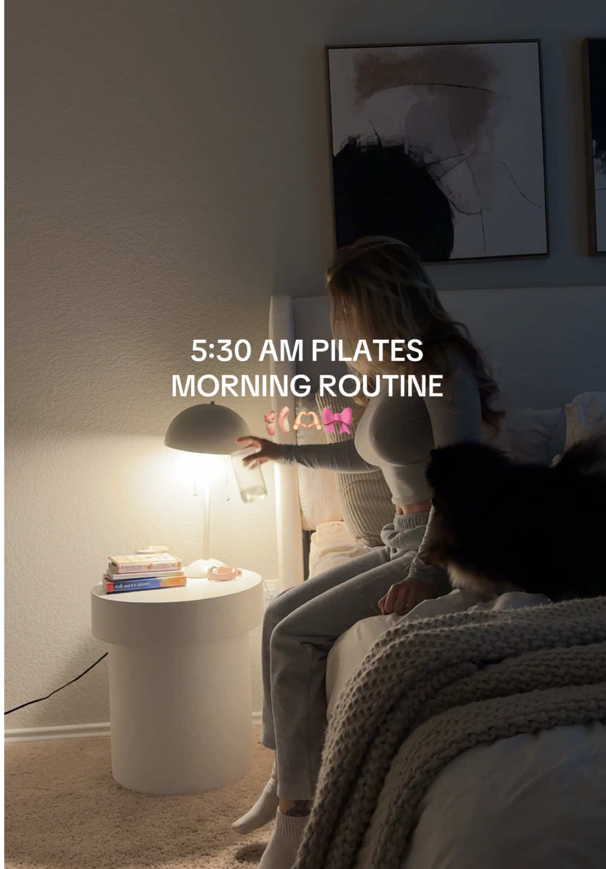 5:30am pilates morning routine 🩰🎀🫶🏻 happy monday babies! so happy to be back in routine 🫶🏻 i have a few good pilates videos coming today my loves!  #fyp #foryou #fypシ #wellnessjourney #pilatesworkout 