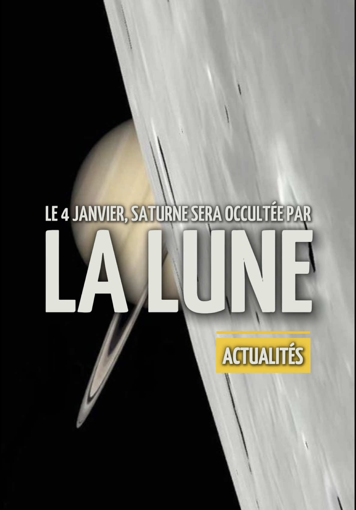 Ne manquez pas l’occultation de Saturne par un beau croissant de Lune le 4 janvier prochain : la planète s’éclipsera derrière notre satellite pendant près de 50 minutes ! Cet évènement sera visible aussi bien à l’oeil nu, qu’avec des jumelles ou un télescope. Un joli spectacle à l’horizon 😉 #astronomie #univers #espace #astro 