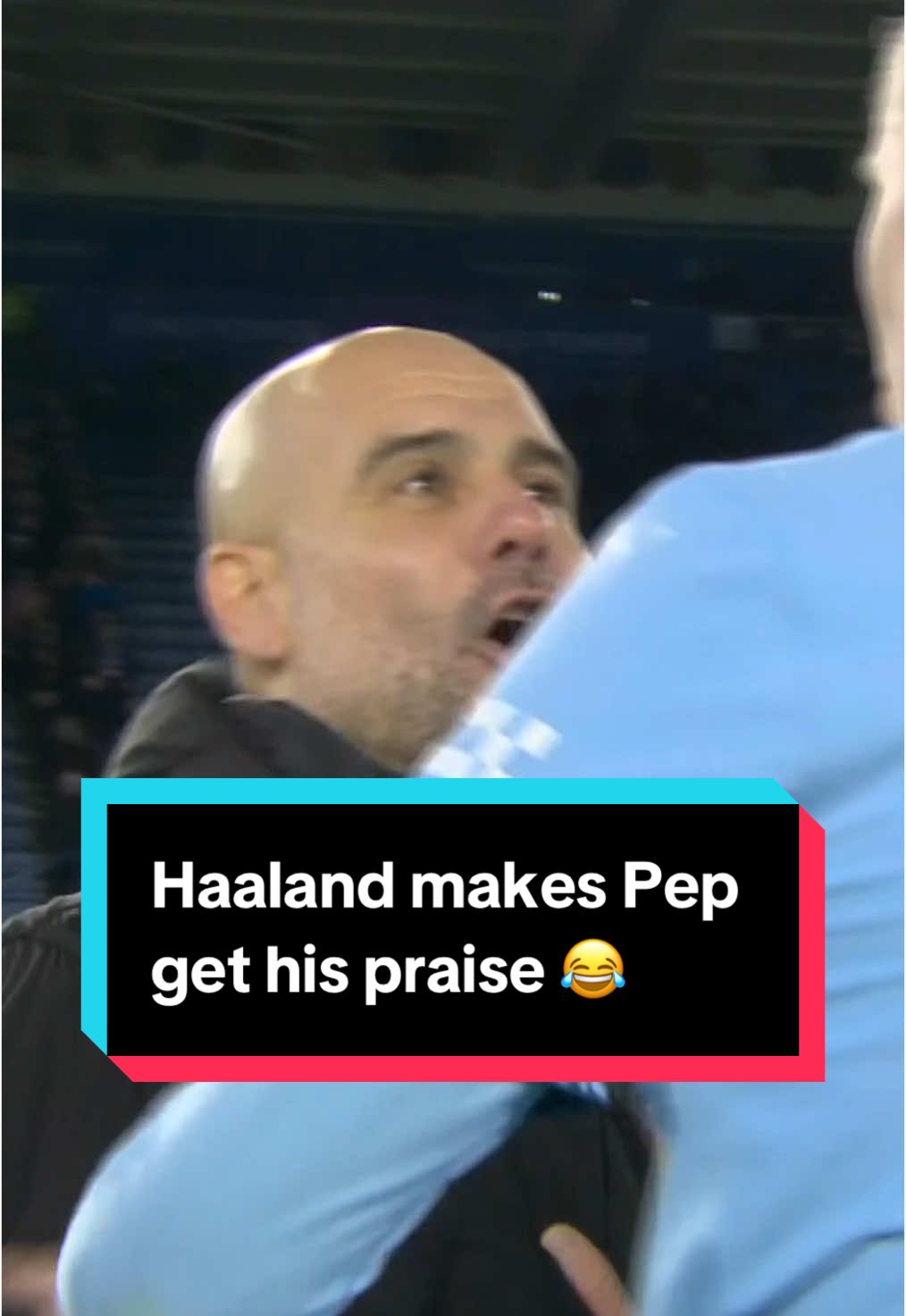 Erling Haaland really made Pep Guardiola go take in praise from the Man City fans. 😂 #Soccer #PremierLeague #manchestercity 