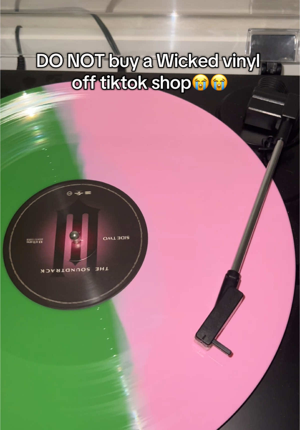 this doesn’t sound like the movie?? . sound cred:@Papi's Ingrown Deek hair 😜😘  #vinyl #vinylcheck #vinylwrap #vinylrecords #vinylcollection #wicked #arianagrande #defyinggravity #cupcakkeremix 