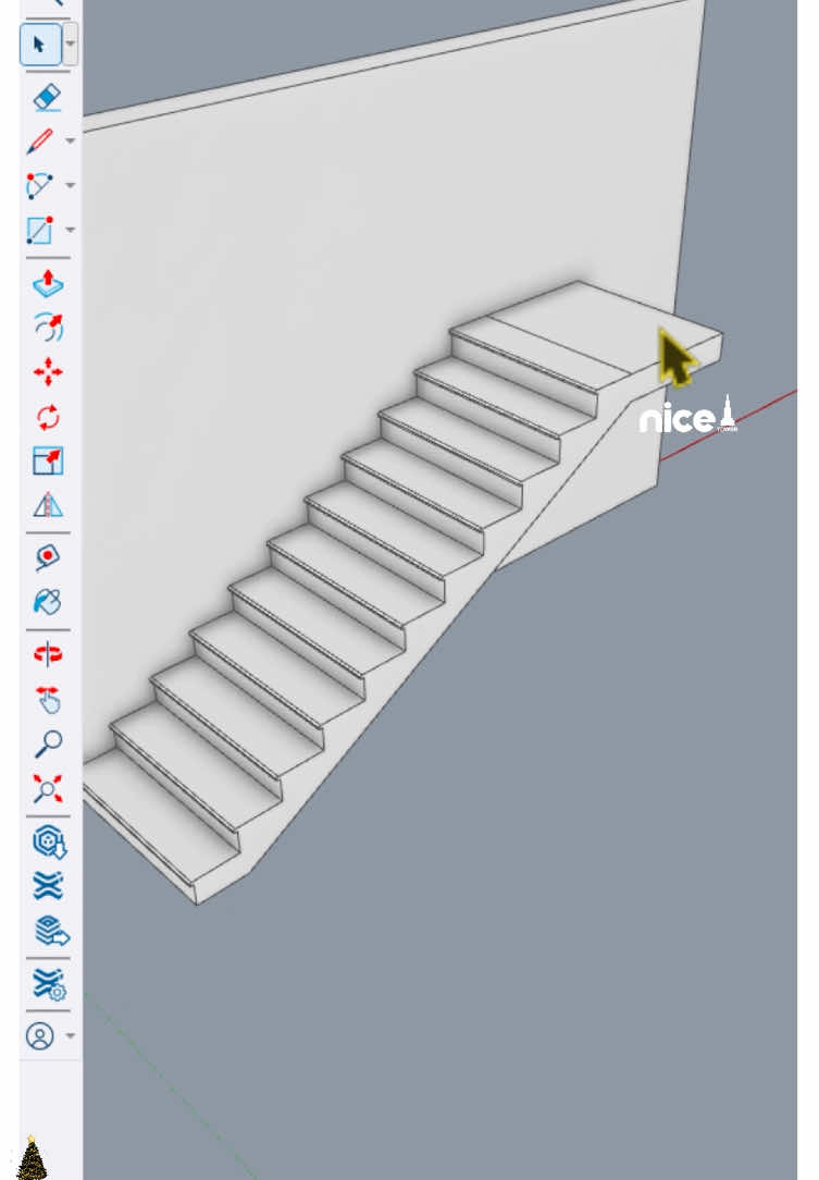 SketchUp tips 🌟  This staircase was designed entirely in SketchUp using only native tools, showcasing precision and creativity. Its clean, minimalist design and seamless integration with the wall highlight both functionality and aesthetics, making it ideal for modern architectural projects.  #StaircaseDesign #SketchUpDesign #MinimalistArchitecture #ModernStaircase #ArchitecturalDesign #3DModeling #SketchUpArt #ContemporaryDesign #InteriorDesign #FloatingStairs #nicetoweruk  #nice_tower #sketchup #SketchUpTips  #nicetowers  #nicetowerPro  #nicetower  #art #fyp 