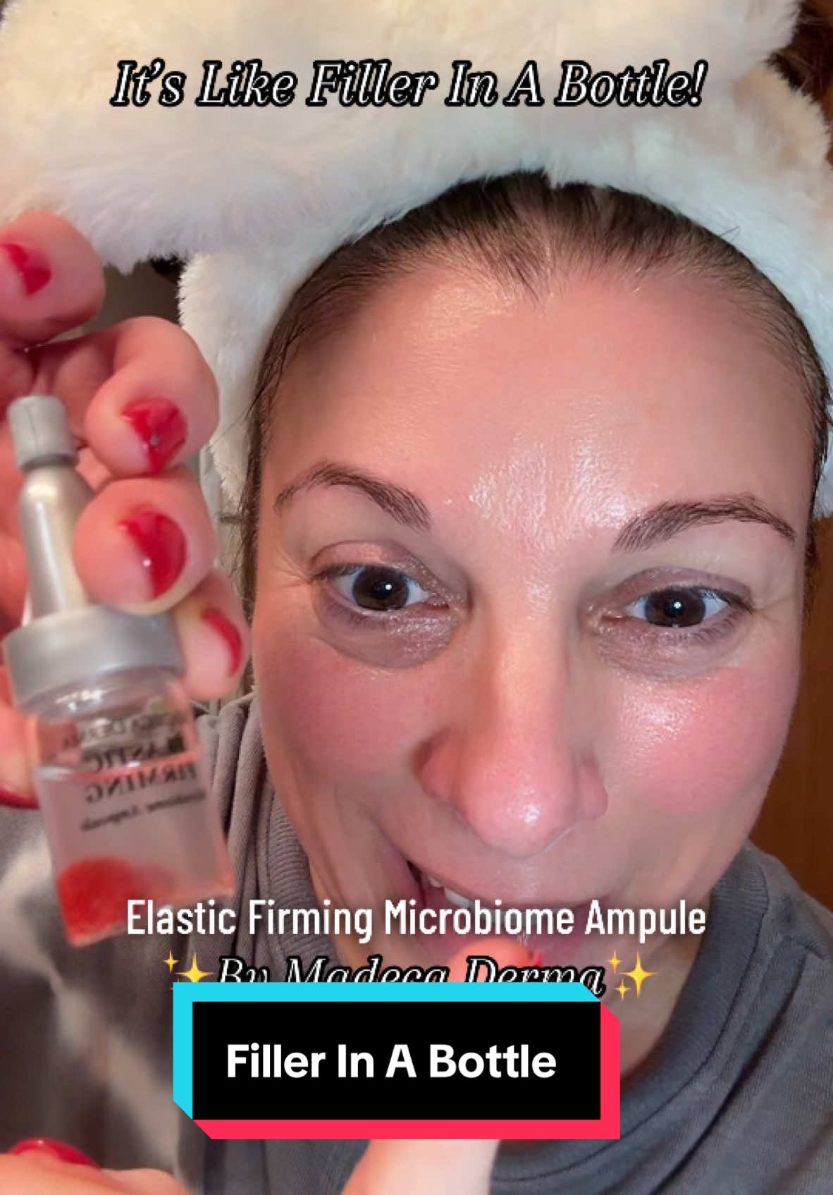 This Elastic Firming Microbiome Ampule by @Madeca Derma has changed my skin in just one week! #microbiome #microbiomeskincare #Koreanpharmacyskincare #antiaging #firming #wrinkles #premiumskincare #youthfulglow #newyearnewyou #tiktokshopbeauty #matureskin 