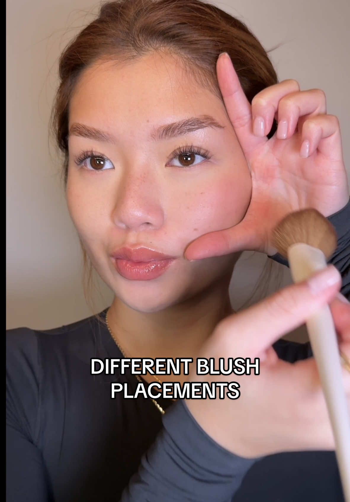 which blush placement do you do? 🩷 @Milani Cosmetics cheek kiss cream blush in 110 nude kiss  ib: @bunny 