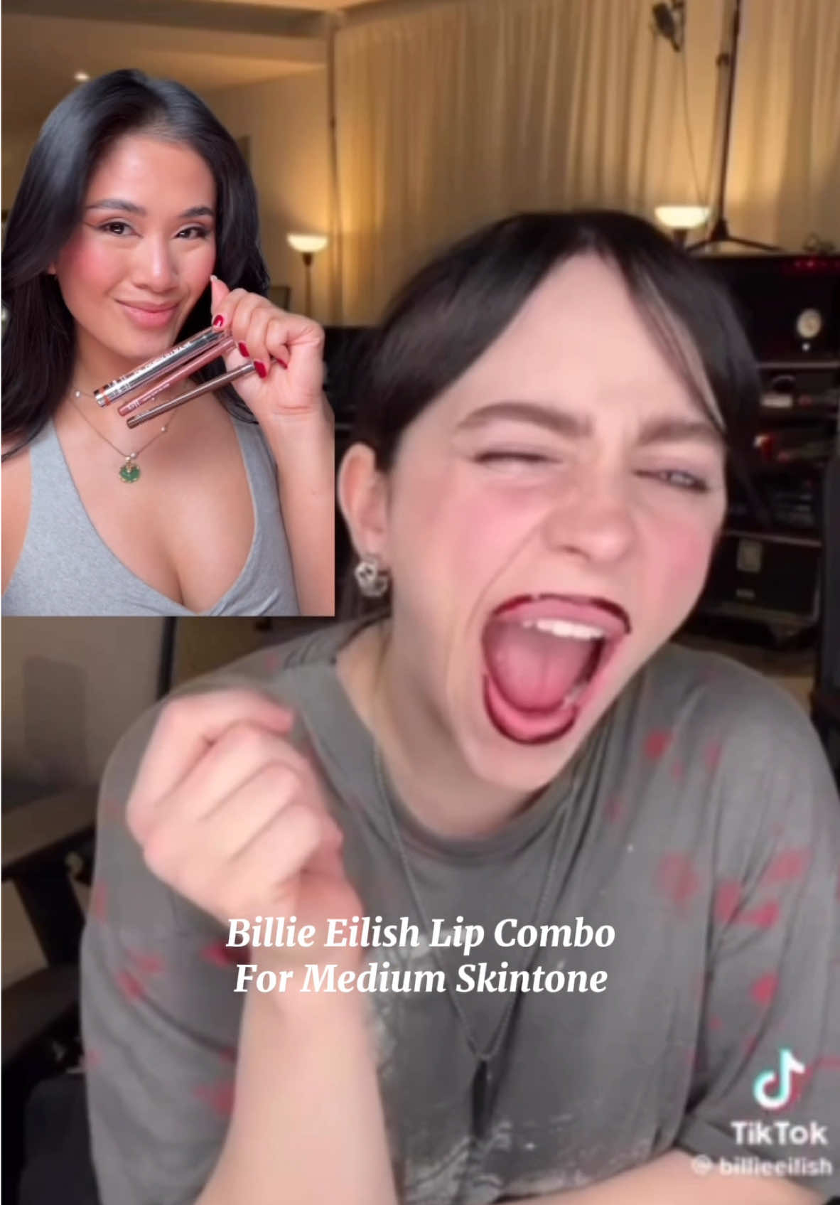 Billie Eilish has a makeup tutorial and I love it!! Her lip combo but for light/medium skin tone 😍 @SACHEU Beauty UK @e.l.f. Cosmetics UK #lipcombo #liptutorial #lipliner #makeuplook #lipcombotutorial 