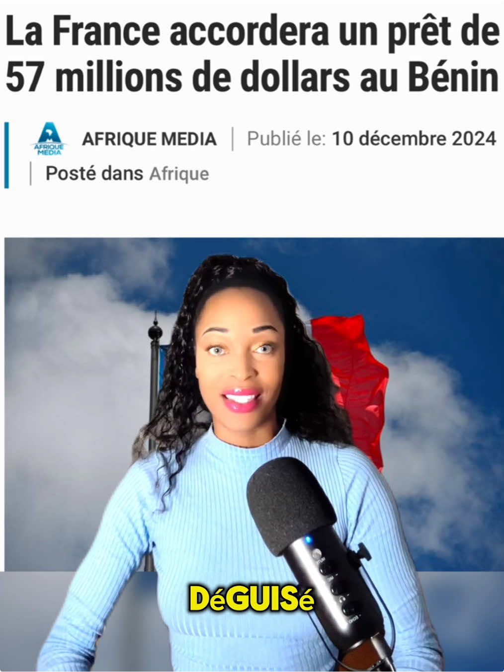 Prêt de 57 millions de dollars au Bénin 🇧🇯 : Quand la générosité cache des chaînes La France 🇫🇷 accorde un prêt de 57 millions de dollars au Bénin. Mais arrêtons-nous un instant : est-ce vraiment une aide ou un moyen de maintenir la dépendance ? Depuis des décennies, ces prêts soi-disant “pour le développement” n’ont pas sorti nos pays de la pauvreté.  Au contraire, ils renforcent un système où nos économies restent sous le contrôle des puissances étrangères. ⛓️ Un cadeau empoisonné : Derrière ces prêts se cachent des conditions strictes, des marchés accaparés par des entreprises étrangères et une influence politique qui freine notre souveraineté.  Pourquoi avons-nous besoin d’un prêt alors que nos ressources naturelles abondent ? L’heure est venue de rompre avec ce modèle. L’Afrique n’a pas besoin de mendier des financements qui viennent avec des chaînes.  Nous devons reprendre le contrôle de nos richesses et bâtir un avenir basé sur notre indépendance. 🚨 Et vous, qu’en pensez-vous ? Le Bénin peut-il vraiment se libérer de cette dépendance ?  #afrique #fyp #tbt #africantiktok #pourtoi #africa #benintiktok🇧🇯 #france 