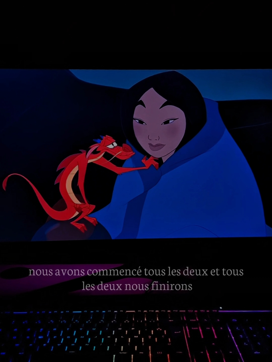 nous avons commencé tout les deux, et tout les deux nous finiront... #anime #mulan #animeedit #sad #citation 