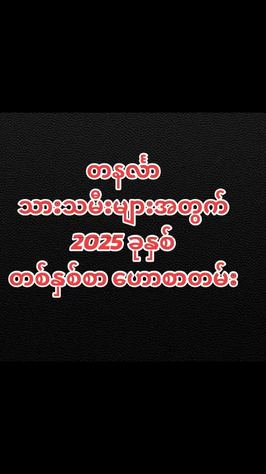 တနင်္လာ သားသမီးများအတွက် 2025 ခုနှစ်  တစ်နှစ်စာ ဟောစာတမ်း