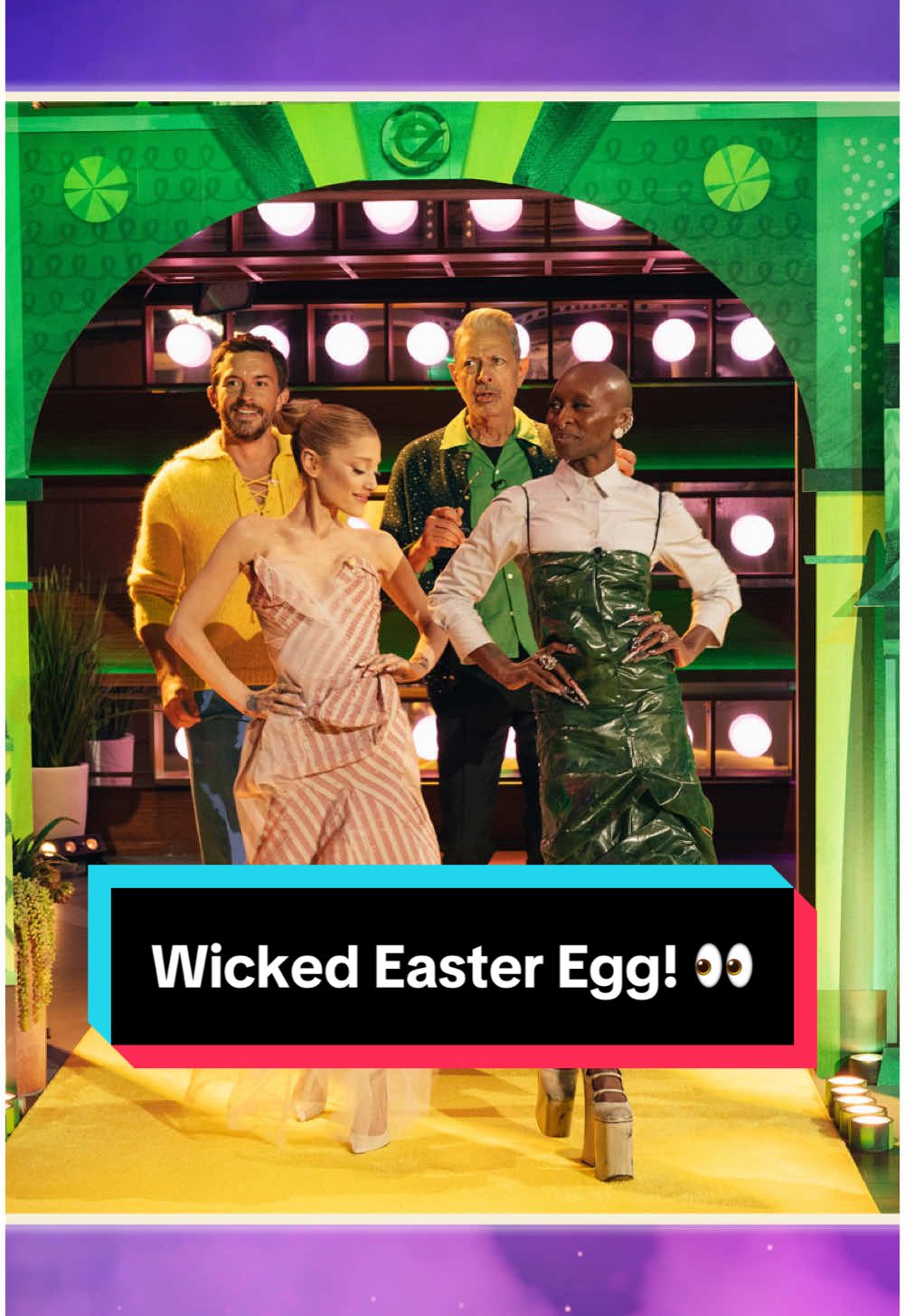 Did you catch this?! 👀 #wicked @arianagrande @Cynthia Erivo #holiday #jonbailey #jeffgoldblum #easteregg