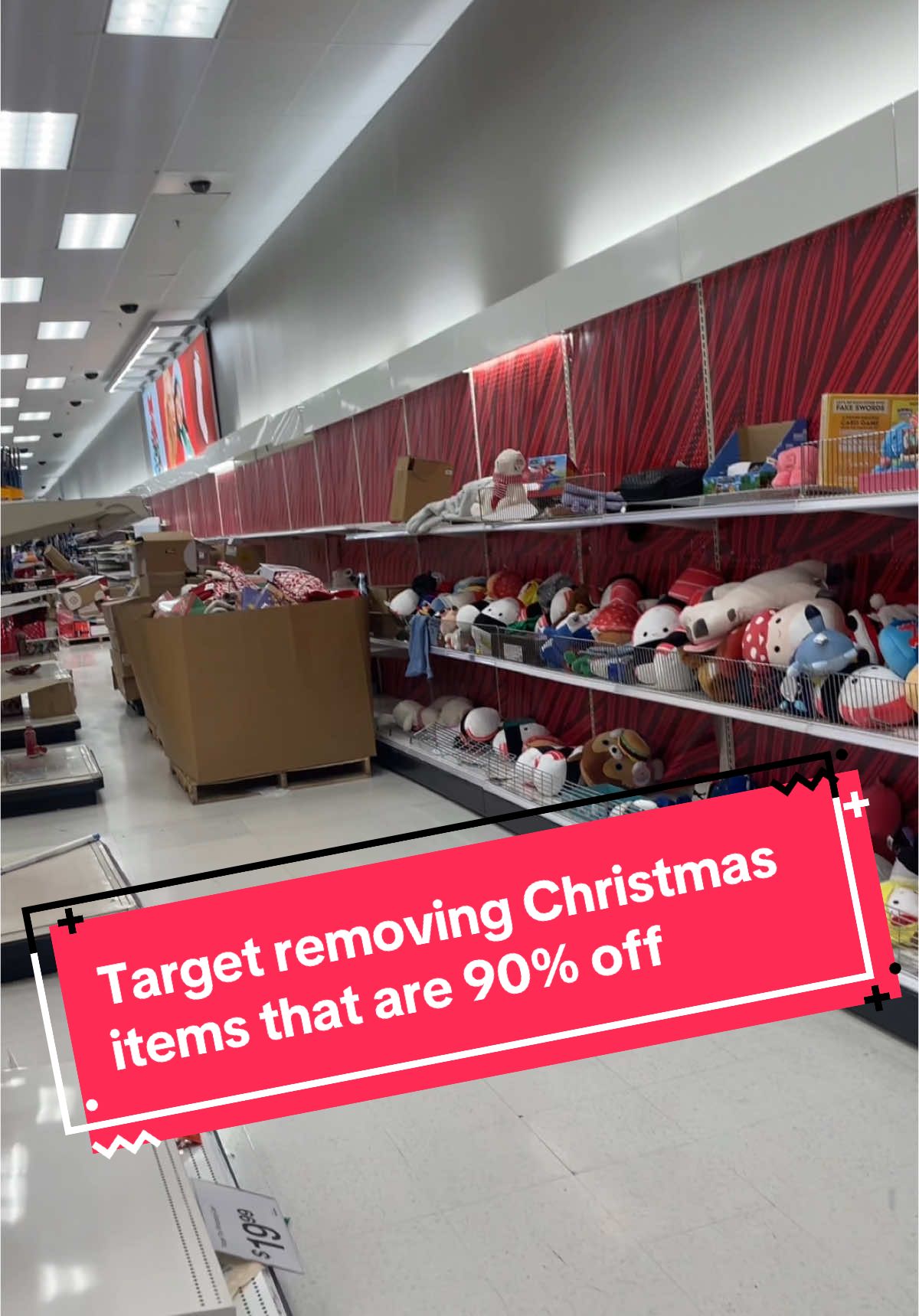 I went at 12:30pm and the shelves were empty but those bins were packed to the top with Christmas items . People were trying to find the 90% off items and they cleared the shelves before people could even shop. I went through random isles to find hidden Christmas items. #fyp #foryoupagee #influence #target #christmas #christmastiktok 