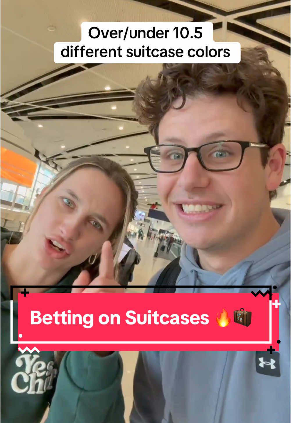 What an insane ending 😂😂😂 #bettok #airportchallenge #scavengerhunt #overunder 