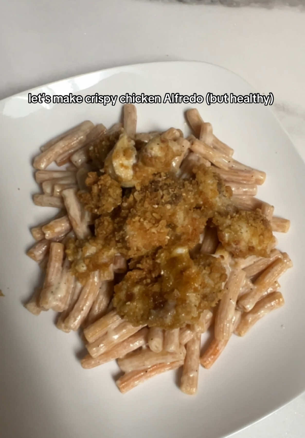 one of my FAVORITE easy dinner ideas 🍽️😍 #creatorsearchinsights #cookingtiktok #cookwithme #asmrcooking #chickenalfredo #crispychicken #healthyrecipes #paleorecipes 