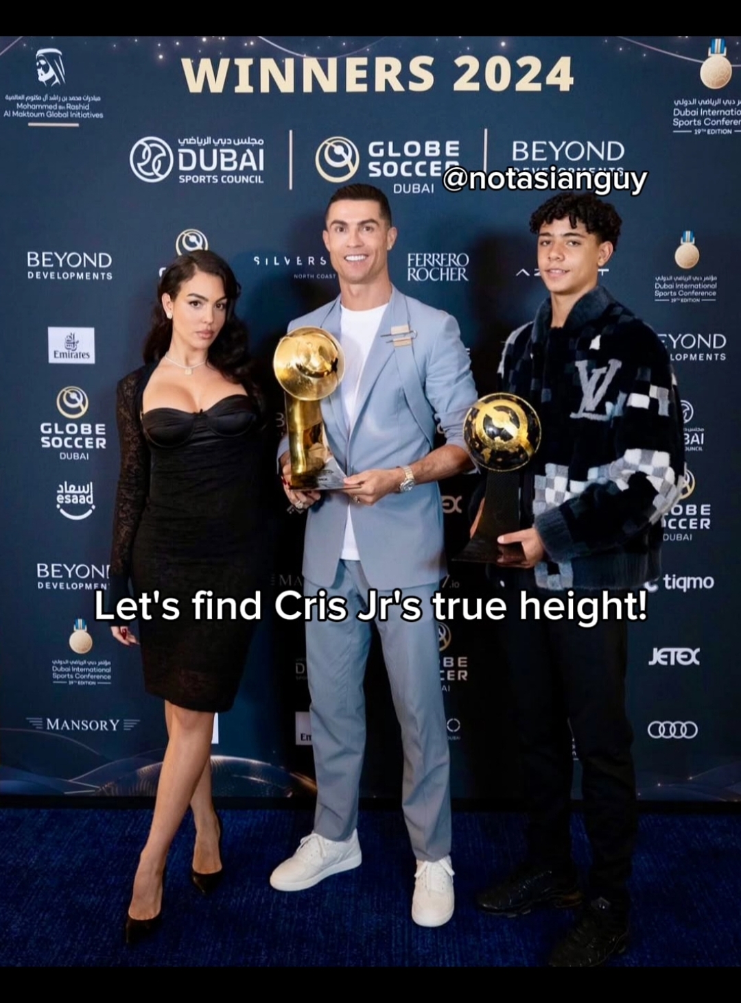 Cris Jr real height!!! . inspired by @shanefanx  I sent a message asking him to make it Cris Jr's height, but it might take too long so I did it myself 😅😂😂 All the calculations I made were by watching some of his videos. #crisjr #cristianoronaldo 