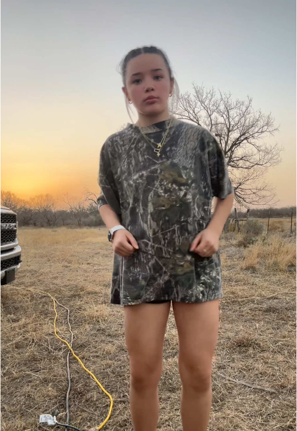 last time 🙂‍↕️#fyppppppppppppppppppppppp #deerseason #hunting #sza #fromthecity #camo #huntinggirl #brunette #dutchbraid #quads #goldjewelry #sunset #ram2500 #camping #dances #audio #viraldances #2024 