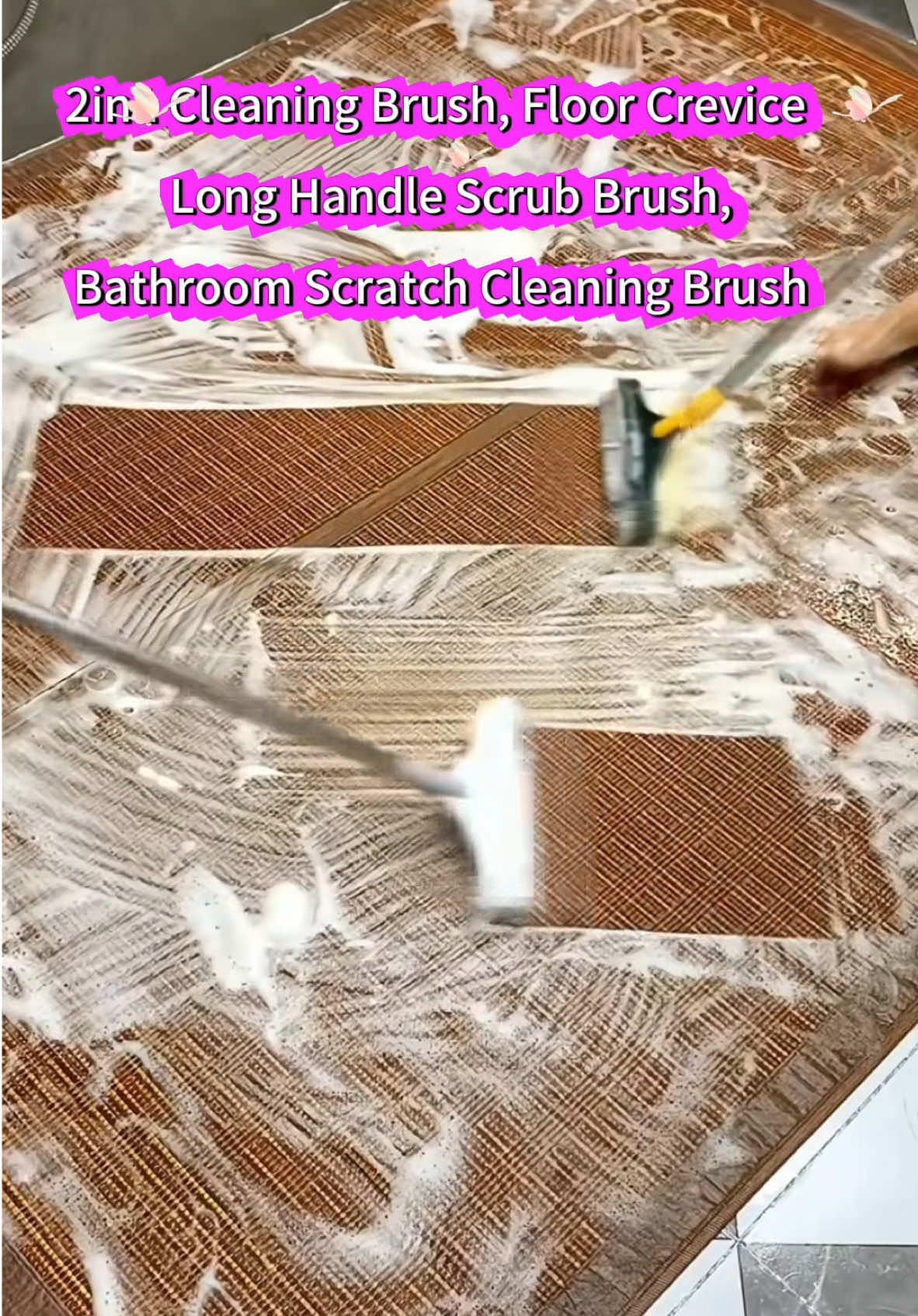 2in1 Cleaning Brush, Floor Crevice Long Handle Scrub Brush, Bathroom Scratch Cleaning Brush ##cleaning##brush##2in1cleaningbrush##scrubbrush##brush