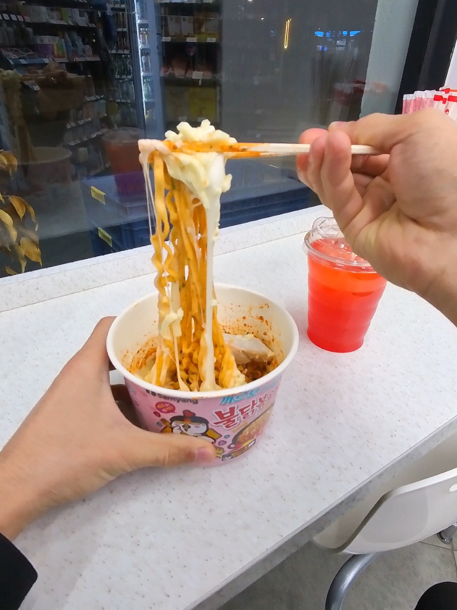 ramen with cheese #icecup #ramen #conveniencestore 