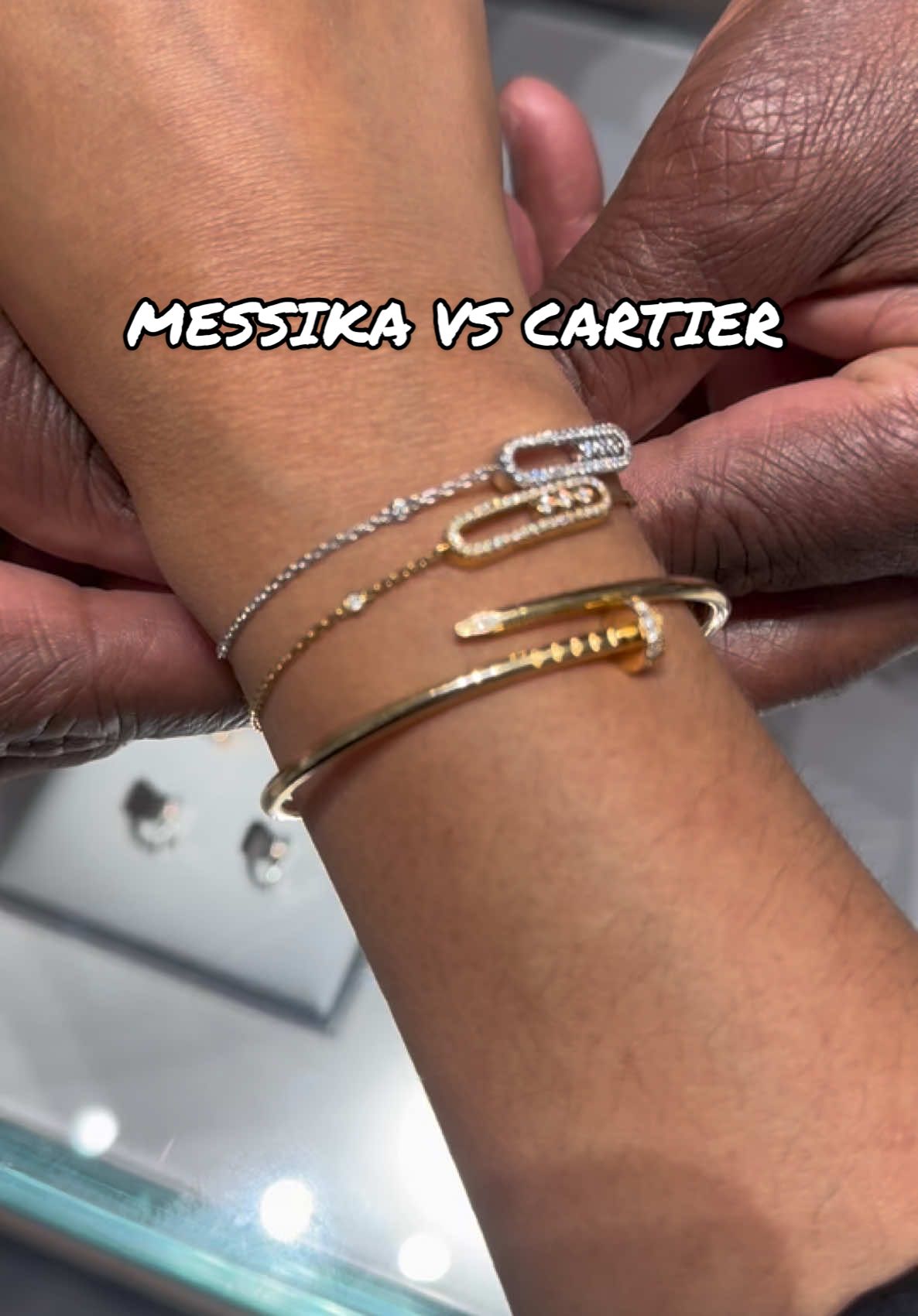 MESSIKA VS CARTIER #messika #messikajewelry #messikabracelet #cartier #cartierlove #juc #cartierjuc #jewelry #jewelrytiktok #luxury #hudsonyards #attorneysoftiktok #fashionbloggers #styling #stacking  #diamonds 