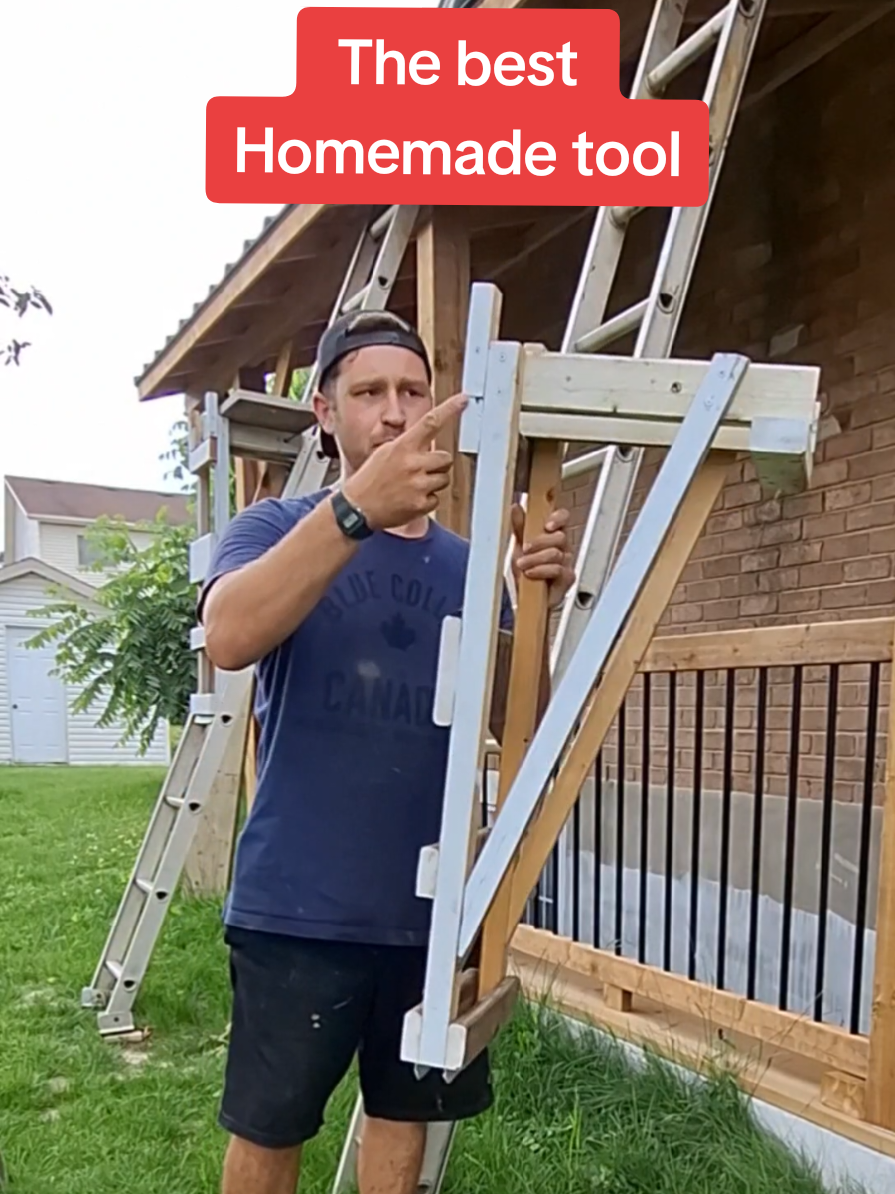 My most viewed video from 2024 with over 100M views. This is a homemade ladder jack, It's designed to fit anywhere on a ladder, you can use it as a platform to safely work from with both hands or use it as scaffolding. It's easy to build and incredibly helpful om many jobs.  #ladderwork #ladderjack #ladder #extensionladder #handymanservice #diytools #diytips #viralvideos #tooltiptuesday #toolmaker #toolsofthetrade #scaffoldbuilder #scaffolding #scaffolder #diyprojectideas #diyprojects #renotip #renovationtips #renoproject #hometips #homeprojects #sidingcontractor #sidinglife #bluecollartips #roofingtools #roofer #toolstoday 