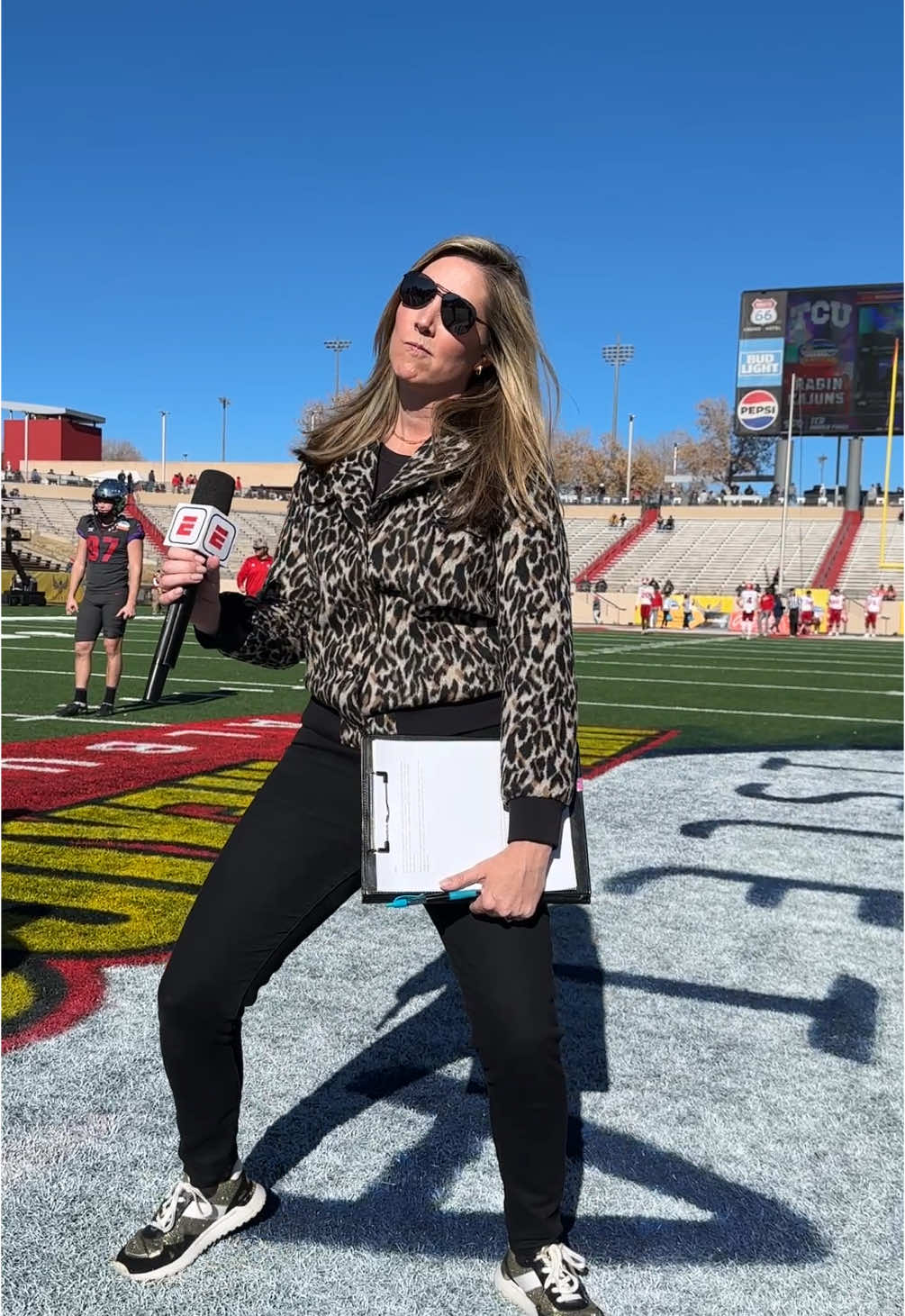 Wrapping up 2024 with one last shimmy… well, almost! Took a little pause this football season, but I’m grateful for the love and support from my ESPN family and friends that helped me find glimmers of joy as I got my feet back under me on the sidelines.  Next stop: the Fiesta Bowl in Arizona to officially close out the season! 💃✨  #sidelineshimmy #newmexico #espn #CollegeFootball #glimmers 