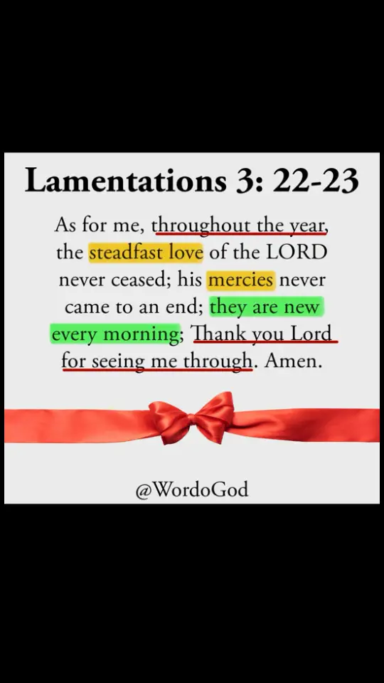 Your love has been steadfast with unending mercy.  Thank you Lord for seeing me through the year. #jesus #fyp #viral #prayer 