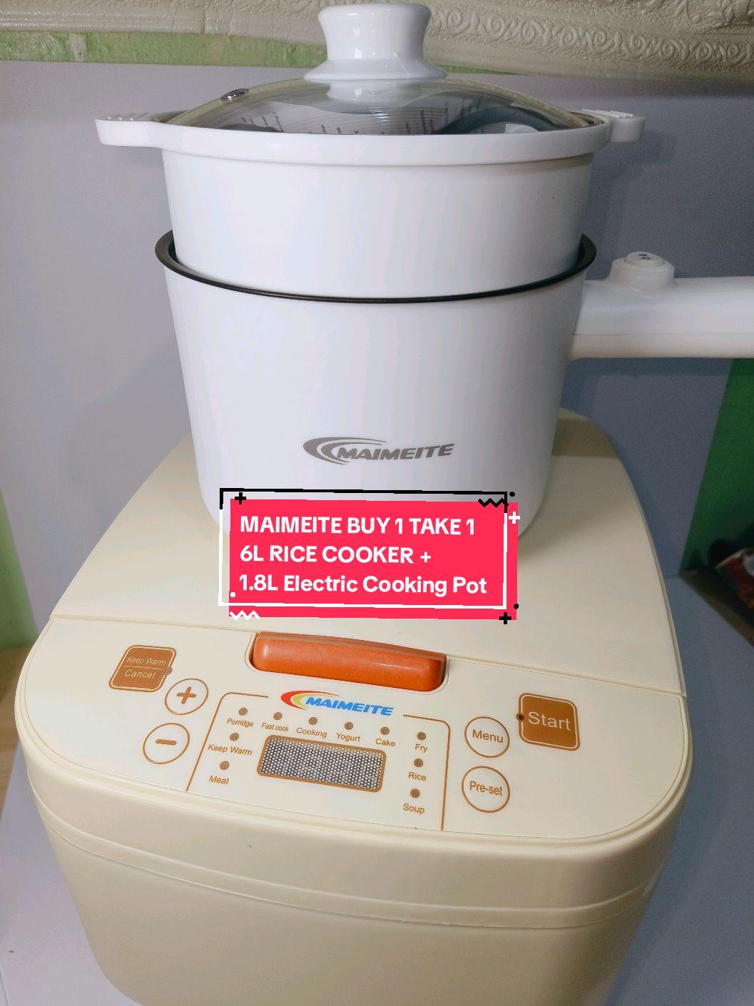 Sulit na Buy 1 Take 1 dahil may 6L Maimeite Rice Cooker kana may 1.8L Electric Cooking Pot Kapa! Bongga! 😍 #fyp #fypシ #ricecooker #electriccookingpot #maimeitericecooker #maimeiteelectricpot #buy1take1 #sulitfinds #kitchenneeds 