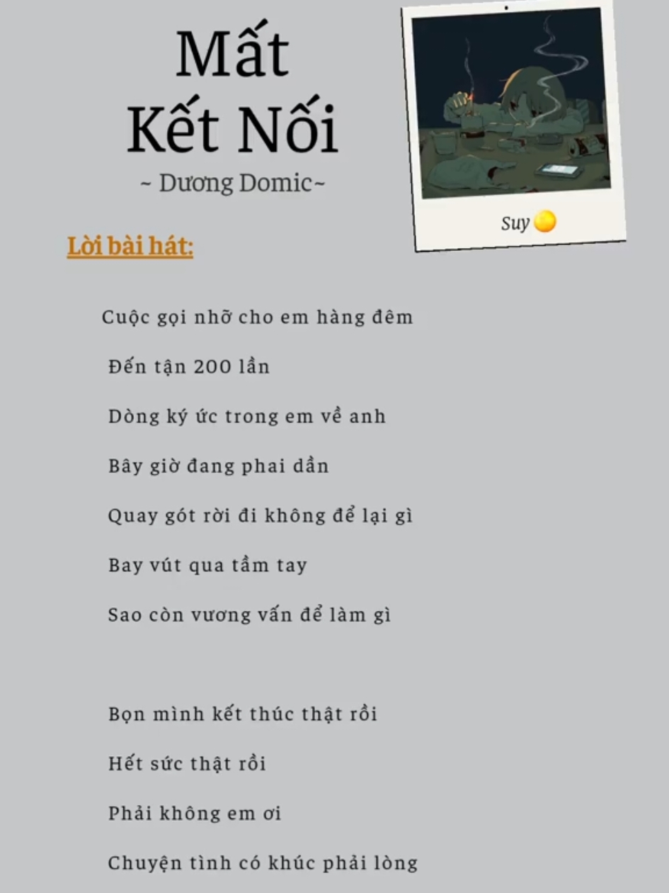 Mất Kết Nối - Dương Domic #lyrics #tamtrang #nhachaymoingay 