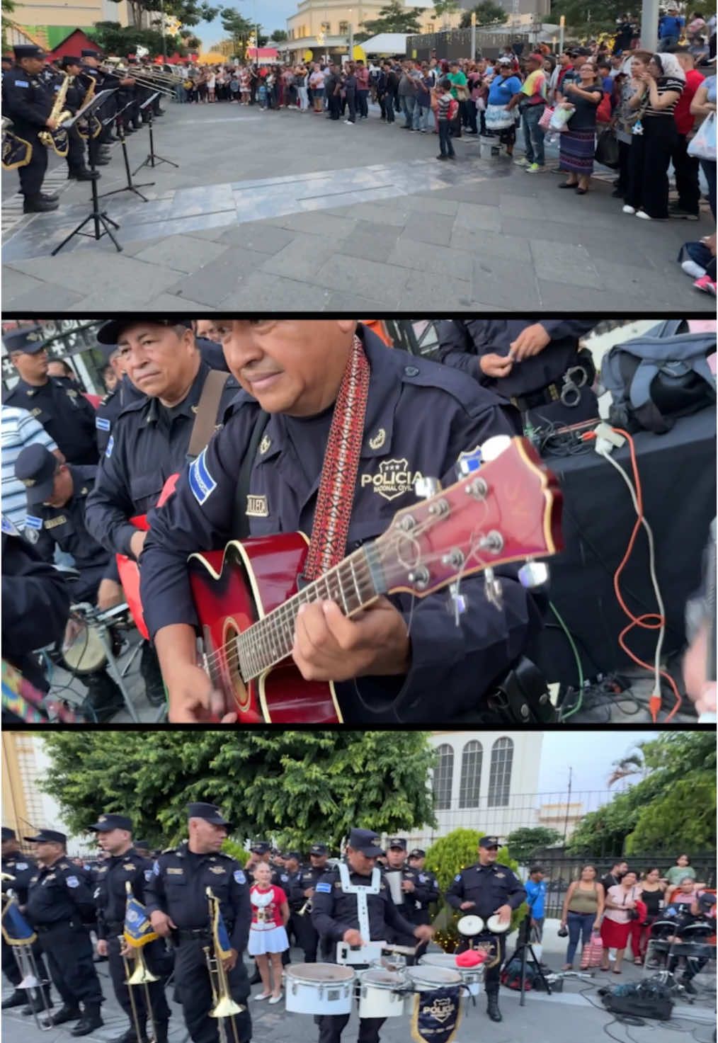 Al son de la Banda Musical Héroes Azules estamos despidiendo este 2024🎶 . Así se vivió esta tarde un alegre concierto para los visitantes del Centro Histórico de San Salvador. #ElSalvador #SeguridadSV #GobiernoSV #NayibBukele #PolicíaElSalvador #CentroHistorico #SanSalvador #AñoNuevo 