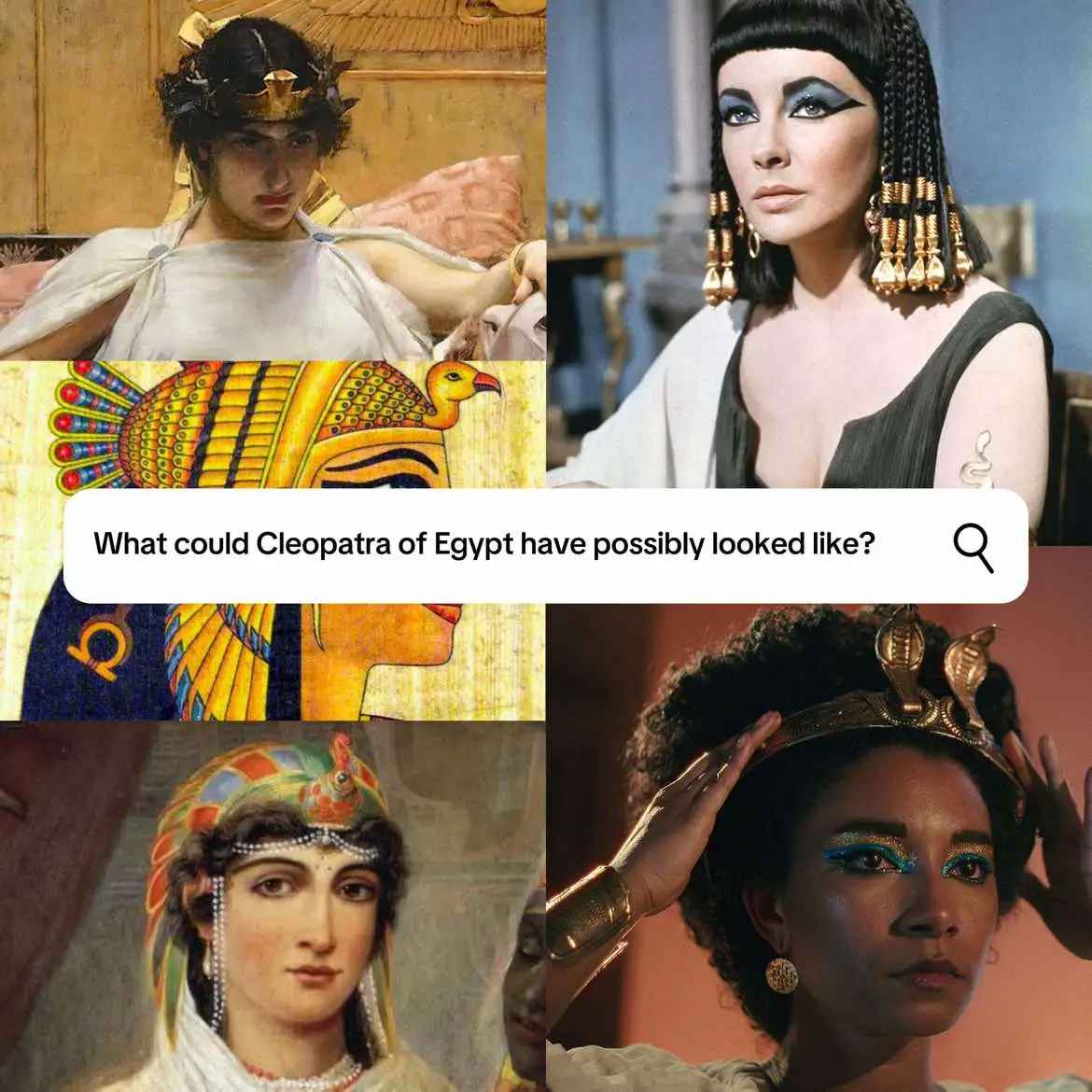 I did this for fun. This may or may not be very inaccurate. She wasn’t “conventionally attractive” either despite modern portrayal. We know that she was primarily of Southeast European descent. #ancientegypt  #fypシ #egyptian #cleopatra #interestingfacts #greek #european #viraltiktok #fypシ #xyzbca 