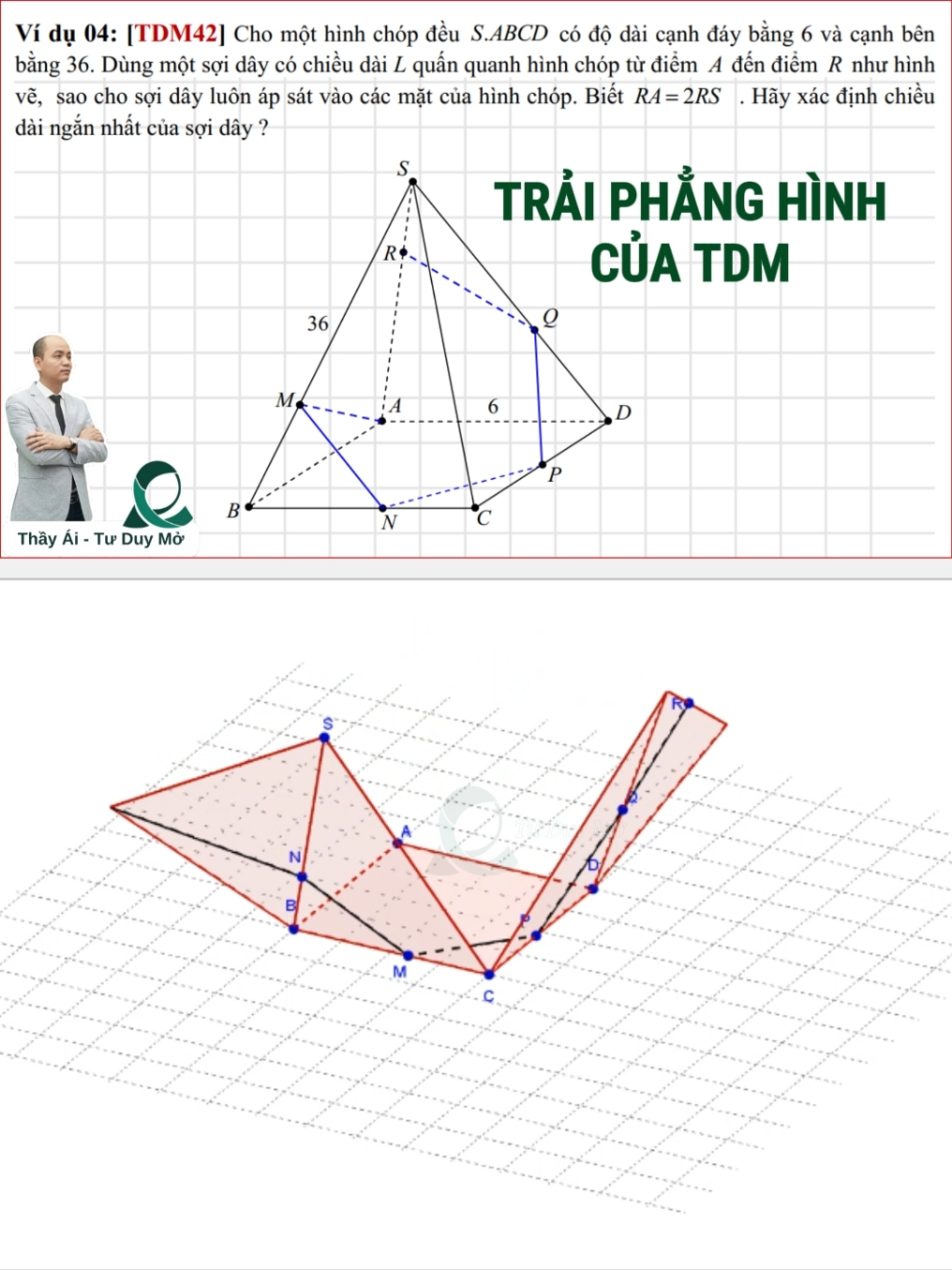 Trải phẳng hình cua TDM #toan12 #thptqg2025 #2k7quyettamdodaihoc #2k7⚡️ #thayaitdm #tuduymotiktok 