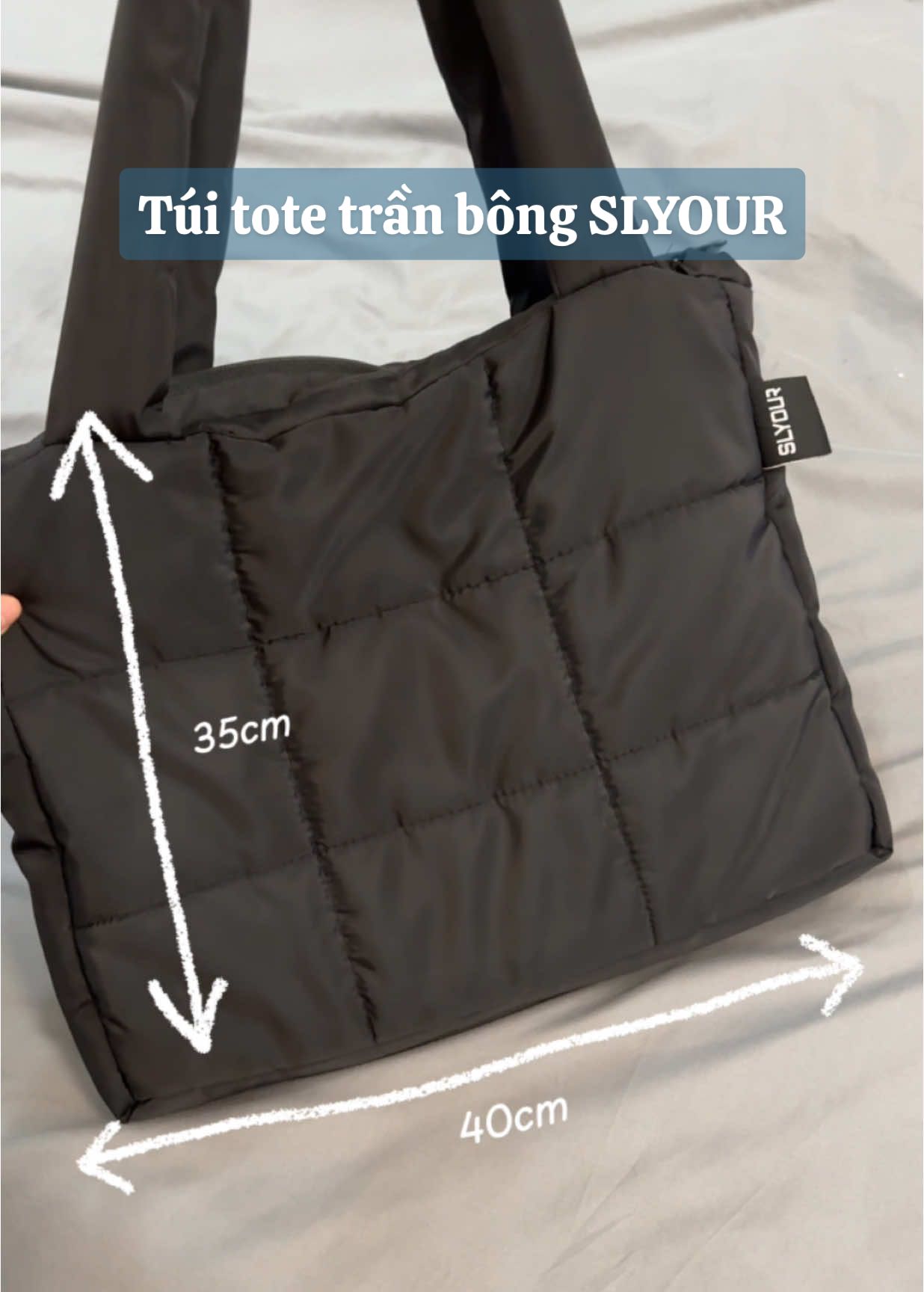 Túi tote trần bông siu êmmmm #tracyreview #outfit #tuitote #tuitotetranbong #trending #tuideo #tuideonamnu #thoitrang #slyour 