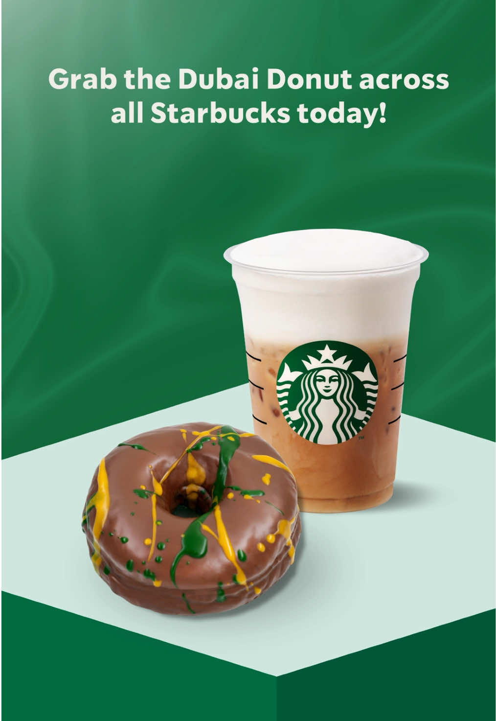 Take a moment to treat yourself today! 😍 Visit your nearest Starbucks for your favourite beverage paired with the delicious Dubai Donut ☕🍩 Because you deserve it. 💚   دلّل نفسك اليوم! 😍 قم بزيارة أقرب مقهى ستاربكس واستمتع بمشروبك المفضل مع دونات دبي اللذيذة. 🍩☕ لأنك تستحق ذلك! 💚