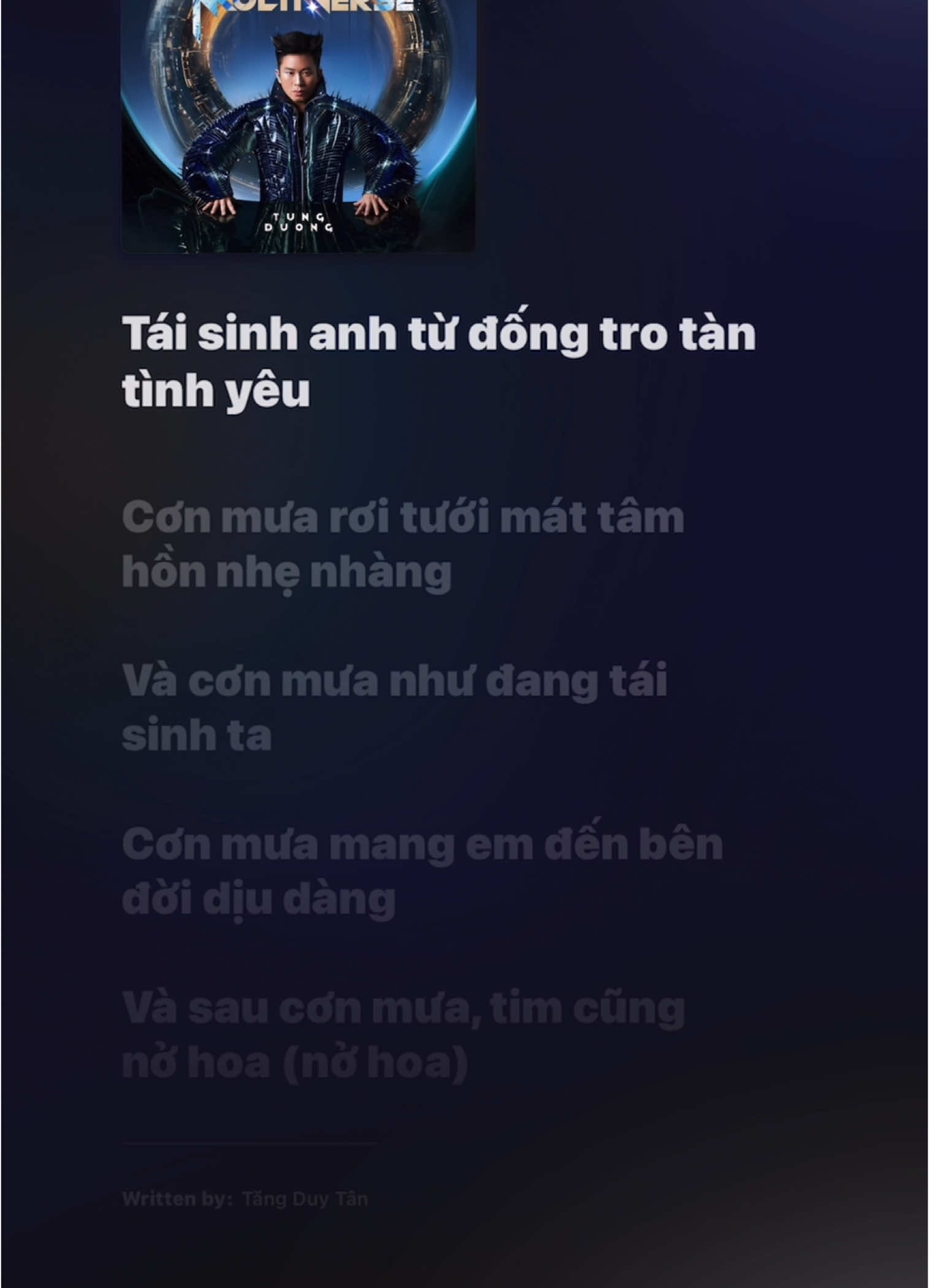 Tái Sinh (Full Song Lyrics) - Tùng Dương #nhacvietlyrics #vietpop 