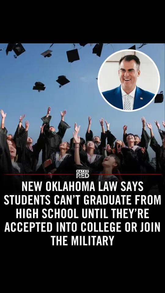 A new law in Oklahoma has made headlines for its bold approach to post-graduation planning. Under Governor Kevin Stitt’s initiative, high school students must now meet specific criteria to graduate: acceptance into a college, trade school, or enlistment in the military. The goal, according to Stitt, is to transform classrooms into “career launchpads,” preparing students for workforce success. However, the law has sparked significant backlash. Critics argue that it disproportionately impacts low-income students and those with special needs, offering limited flexibility for students pursuing alternative paths, such as entrepreneurship or creative careers. Joe Dorman of the Oklahoma Institute for Child Advocacy expressed concerns about the law’s impact on students who may not fit neatly into these categories, while others questioned the feasibility of such a mandate without offering free or affordable access to higher education. Governor Stitt defends the plan as a step toward ensuring every student has a viable career path post-graduation, but many remain skeptical of its practicality and inclusivity. With college costs averaging nearly $28,000 annually for in-state students and many jobs no longer requiring a degree, critics see the law as an unnecessary burden on families and an unfair push toward military service for those without other options. The debate continues as educators, parents, and students weigh in on this sweeping change to Oklahoma’s graduation requirements. #EducationReform #OklahomaLaw #HighSchoolGraduation #CareerPlanning #CollegeBound #TradeSchool #MilitaryPath #StudentSuccess #EducationDebate #RatedRed #fyp #LosTrece😈 #fypシ゚viral #fypシ #fypシ゚viral🖤tiktok #4upageシ 