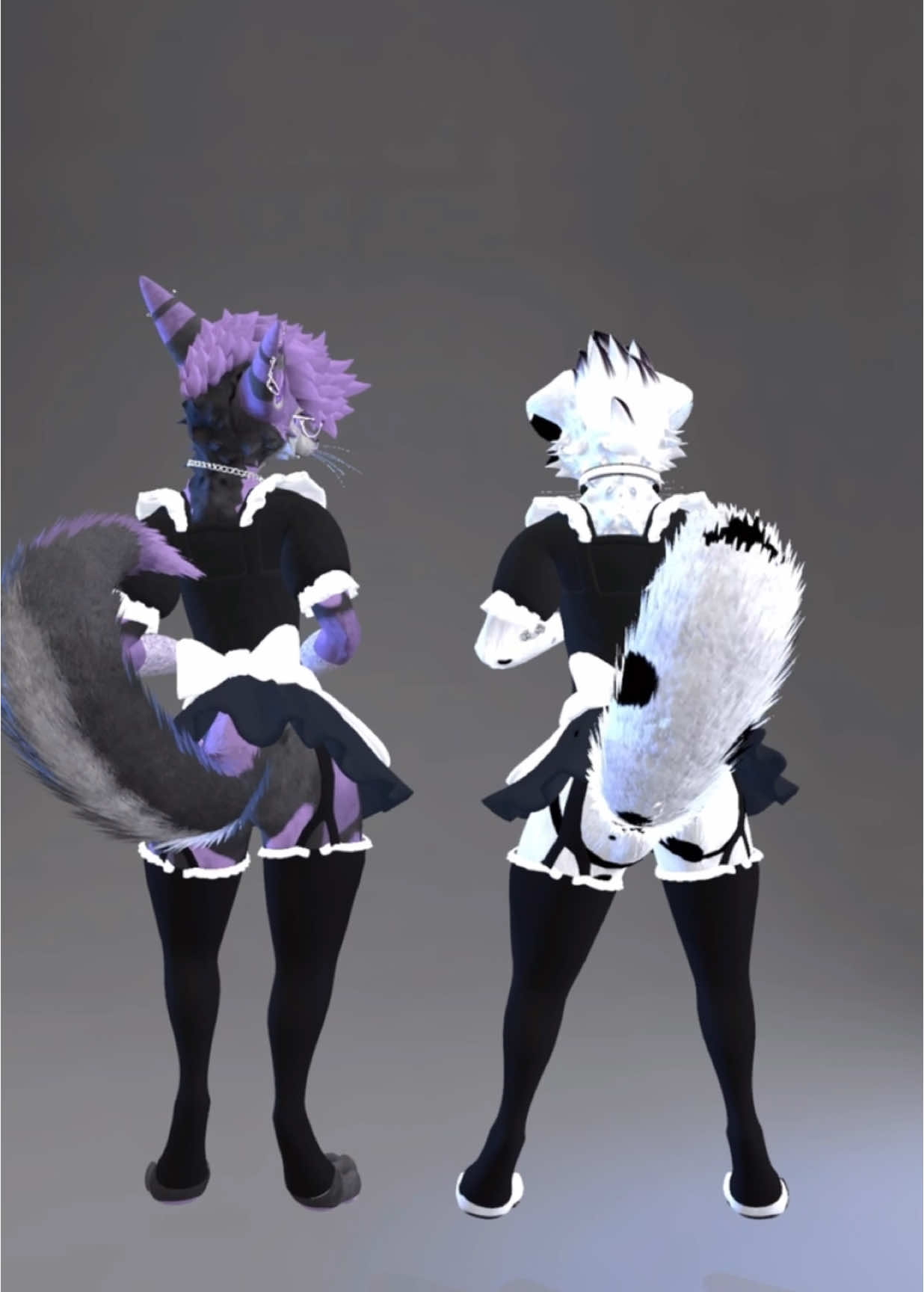 Just a couple dancin maid boys  ( with @Jet )     #Furry #VRChat #VRChatFurry #fakebody #trend #dance #maid #collab 