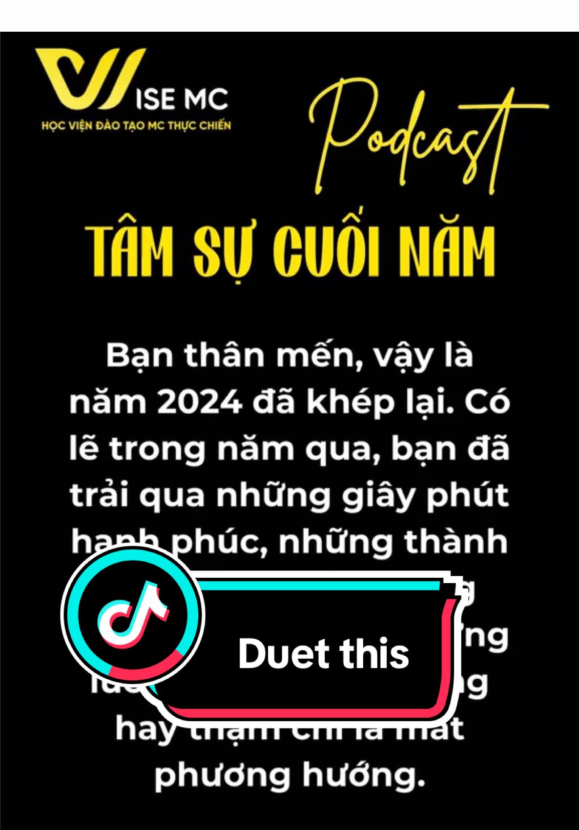 Duet this! Năm 2024 đã khép lại! The 2024 season comes to an end!  #WiseMC #MCthucchien #MCHaNoi #hocmc #daymc #daynghemc #mcsukien