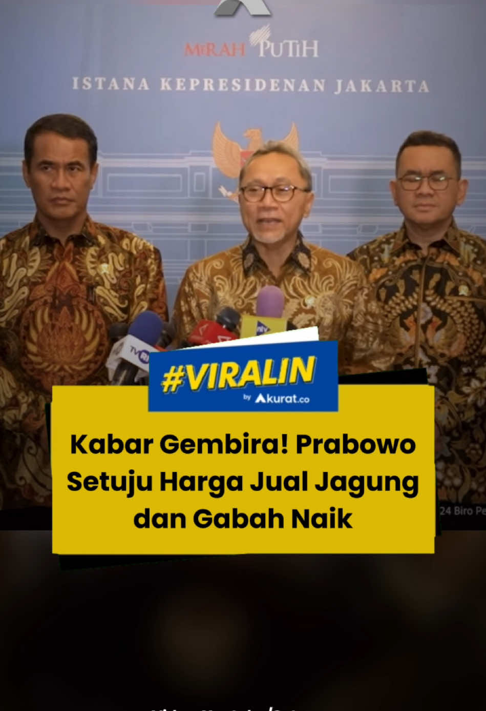 Dalam kesempatan itu, Zulhas juga mengungkapkan, bahwa pemerintah akan menyerap berapa pun hasil produksi dari petani. Namun dengan nilai harga yang sudah ditetapkan pemerintah. 🎥: Youtube/Setpres. #viral #prabowo #presidenprabowo #zulhas #hargajagung #hargagabah #akuratco 