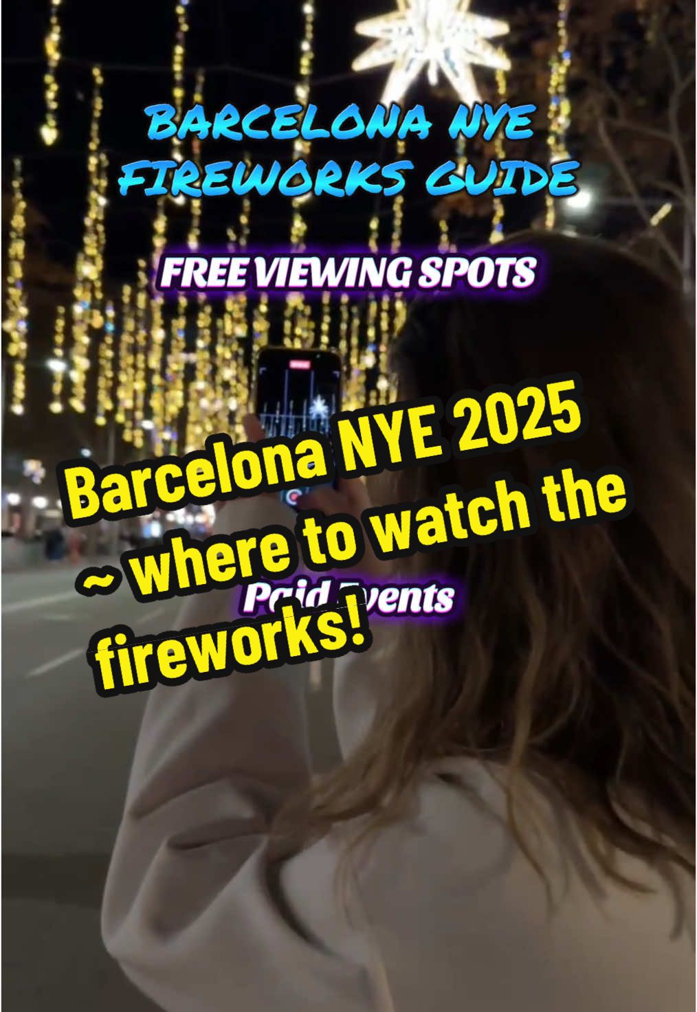 Where to watch the fireworks on NYE in Barcelona! 🎆🎇 #barcelonanye #barcelonafireworks #nyefireworks #barcelonanye2025 