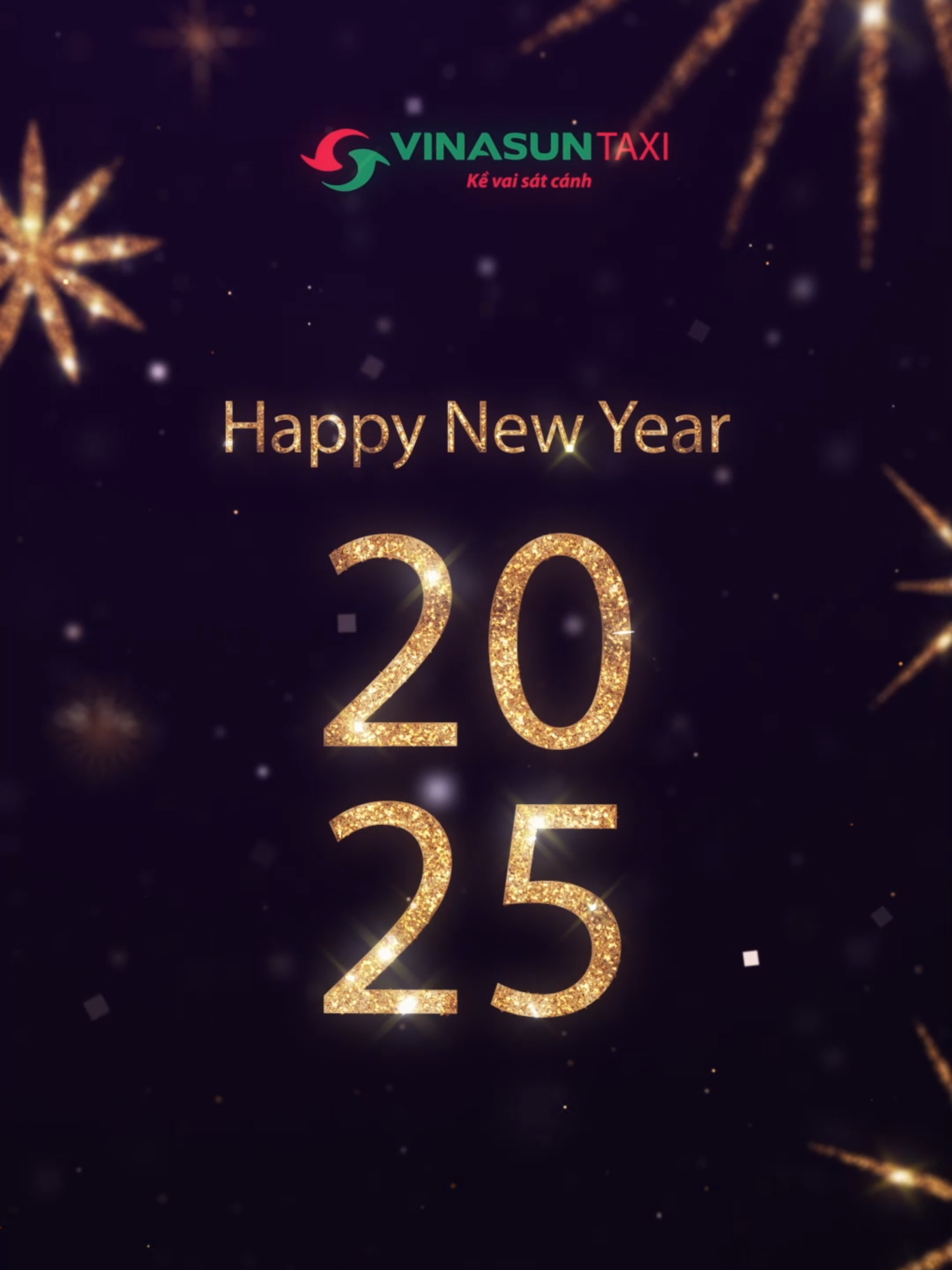 🎉 HAPPY NEW YEAR 2025 🎉  Vinasun Taxi kính chúc Quý cổ đông, Đối tác, Khách hàng một năm mới tràn đầy sức khỏe, thành công rực rỡ trong công việc, đặc biệt luôn hạnh phúc viên mãn bên gia đình và những người thân yêu. Chúng tôi chân thành cảm ơn Quý vị đã luôn tin tưởng và đồng hành cùng Vinasun Taxi.#vinasuntaxi #vinasun #happynewyear2025 #laixe #LearnOnTikTok #tuyendung