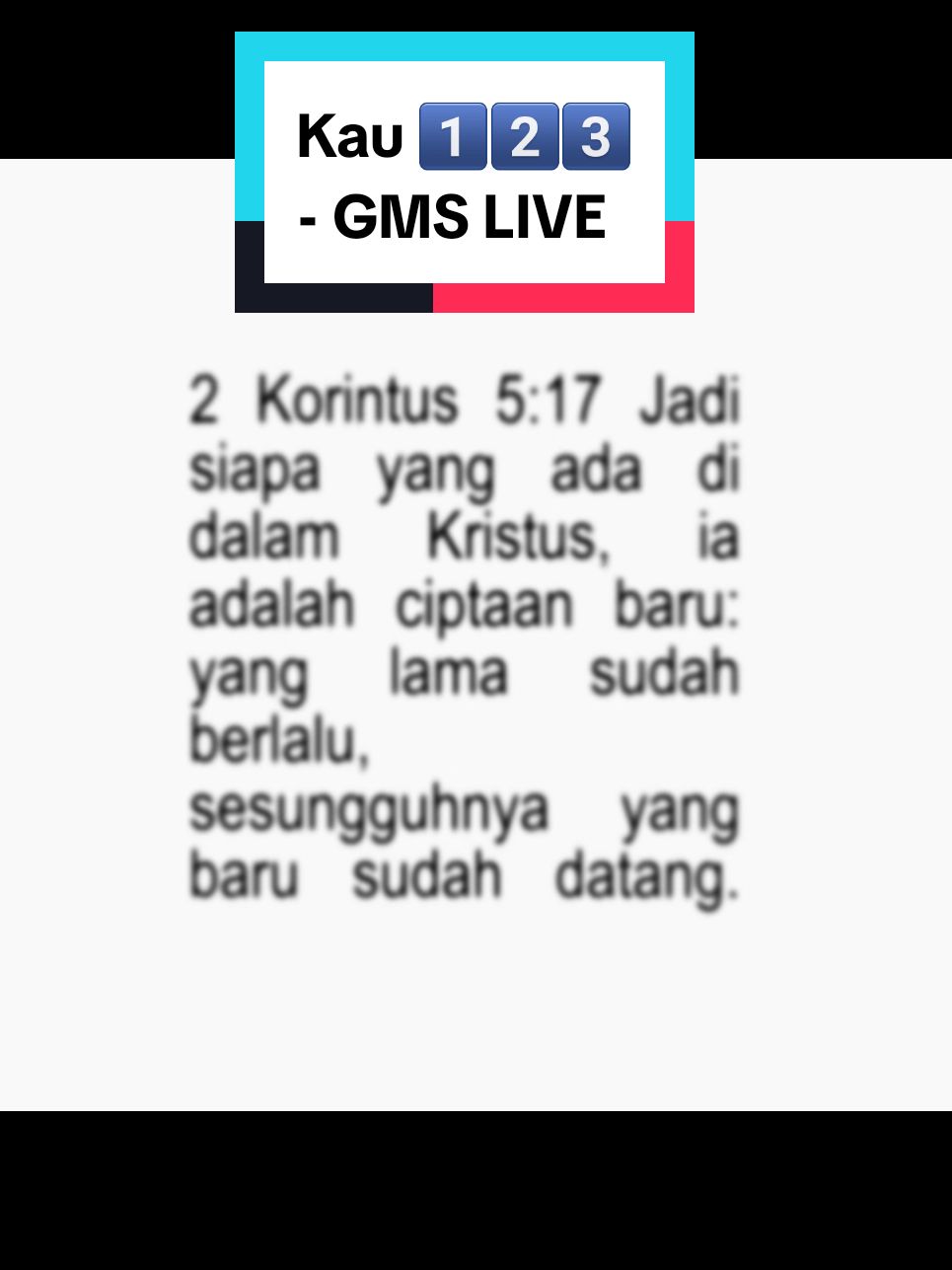 ⊹₊⟡⋆ 2 Korintus 5:17 Jadi siapa yang ada di dalam Kristus, ia adalah ciptaan baru: yang lama sudah berlalu, sesungguhnya yang baru sudah datang. 🎧: Kau 1, 2, 3 - GMS LIVE • • #gms #lagukristen #ayat #newyearseve #tahunbaru #percaya #songlyric #fyp #Yesus #Yesussahabat #percaya #kuasaTuhan #Kau123