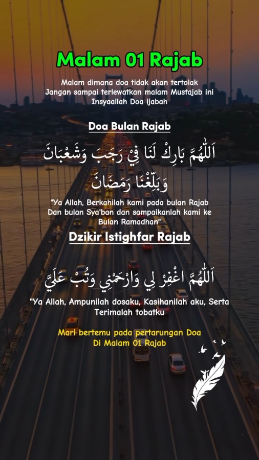 do'a malam satu Rajab  #motivation #katakata #ilunss16 