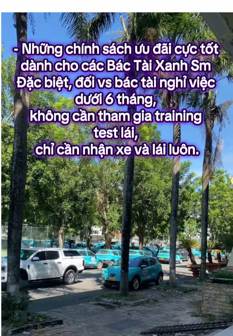 -Bác tài trở lại Xanh SM làm việc và nhận ra đây là môi trường làm việc tốt nhất. Đặc biệt, đối vs bác tài nghỉ việc dưới 6 tháng, không cần tham gia training test lái, chỉ cần nhận xe và lái luôn. -Bác tài ngoại tỉnh