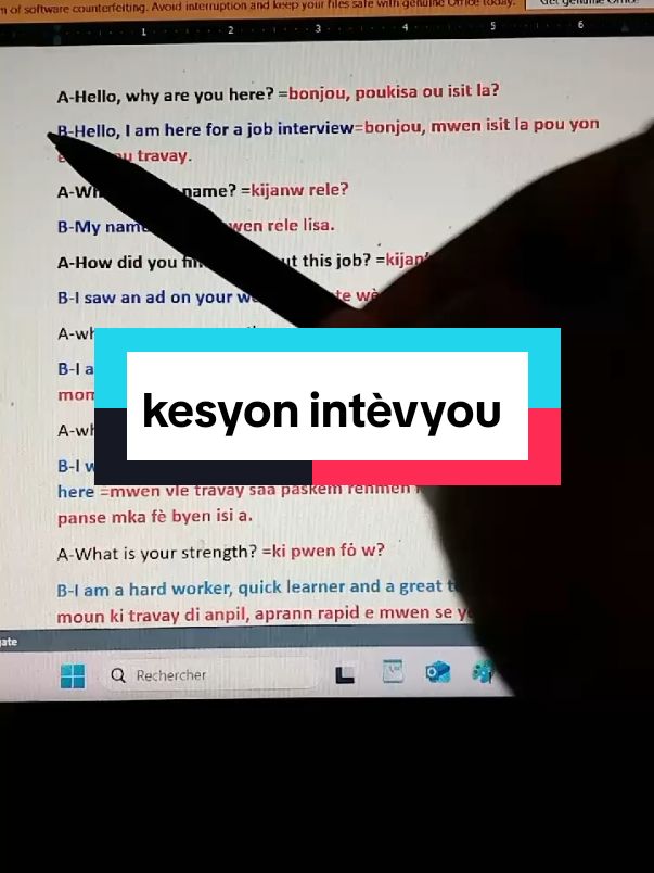 kesyon intèvyou #jobinterview #onlineclass #l