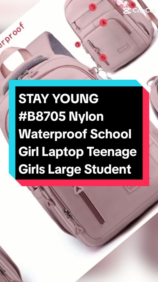 STAY YOUNG #B8705 Nylon Waterproof School Girl Laptop Teenage Girls Large Student Backpack laptop bag COD #CapCut #Fyppppppppppppp #fyp 