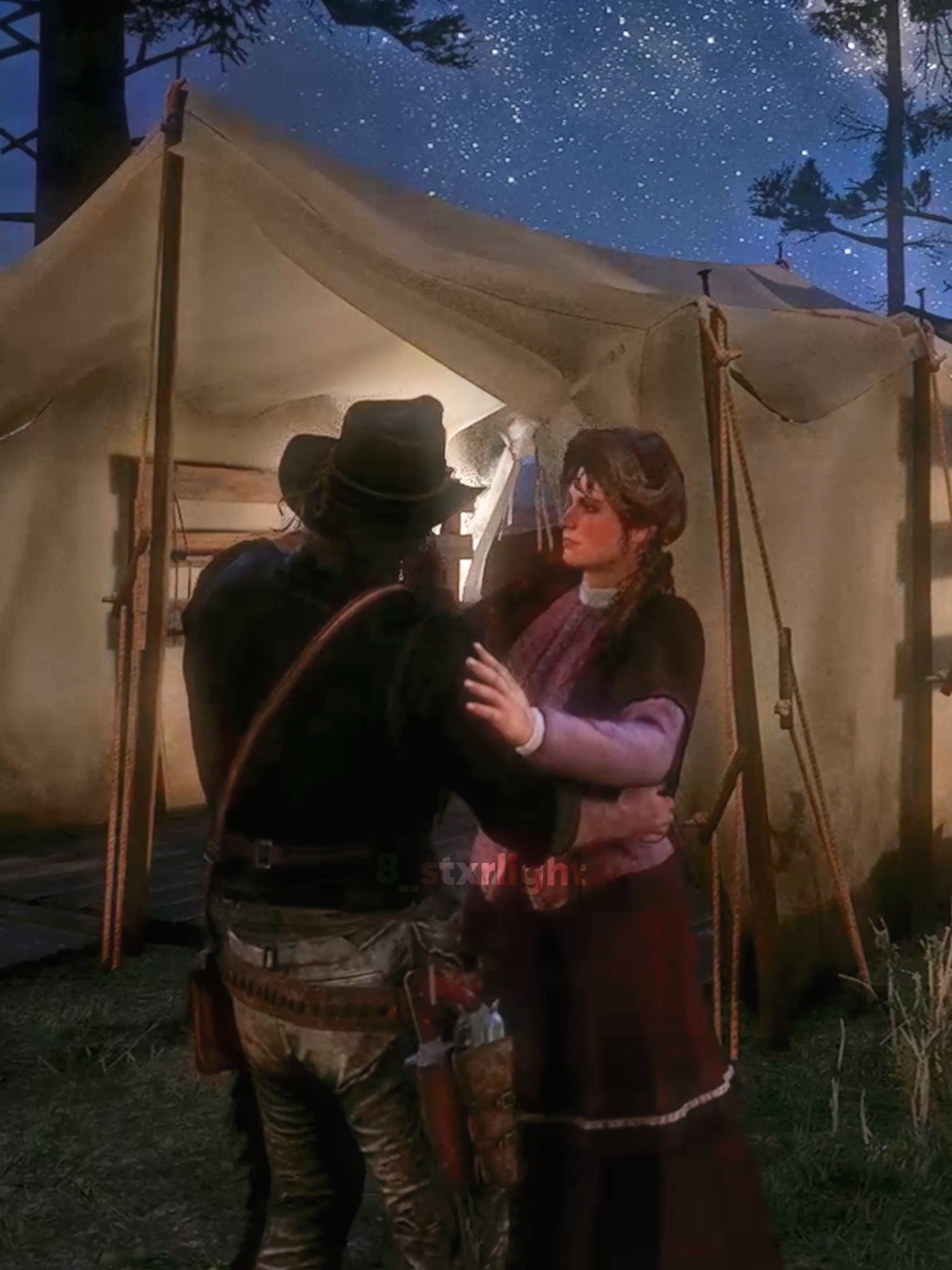 Repost because I didn´t liked the other one #reddeadredemption2 #rockstargames #rdr2 #arthurmorgan #marybeth #marybethgaskil #rdr2edit #edit #gaming #videogame #foryoupage❤️❤️ #4you #capcut #storygame #reddeadonline #rdr#fyp #repost #night #stars #plsdontflop