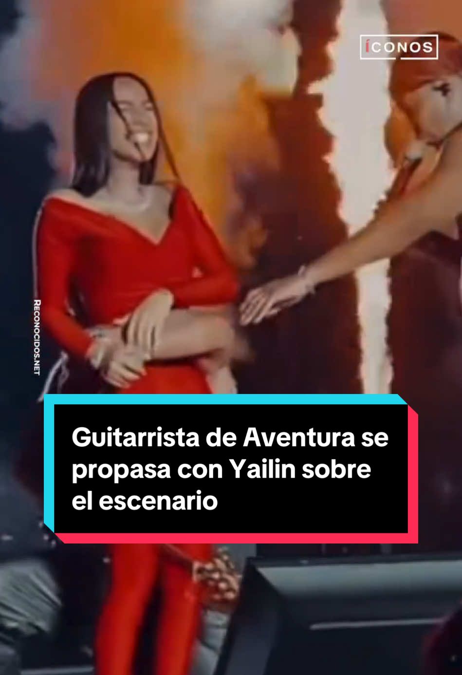 Guitarrista de #Aventura se propasa con #Yailin sobre el escenario #entretenews #concierto  