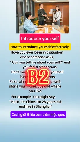 Listening level B2: Introduce yourself#hoahoctienganh #listening #learnenglishdaily #communication 